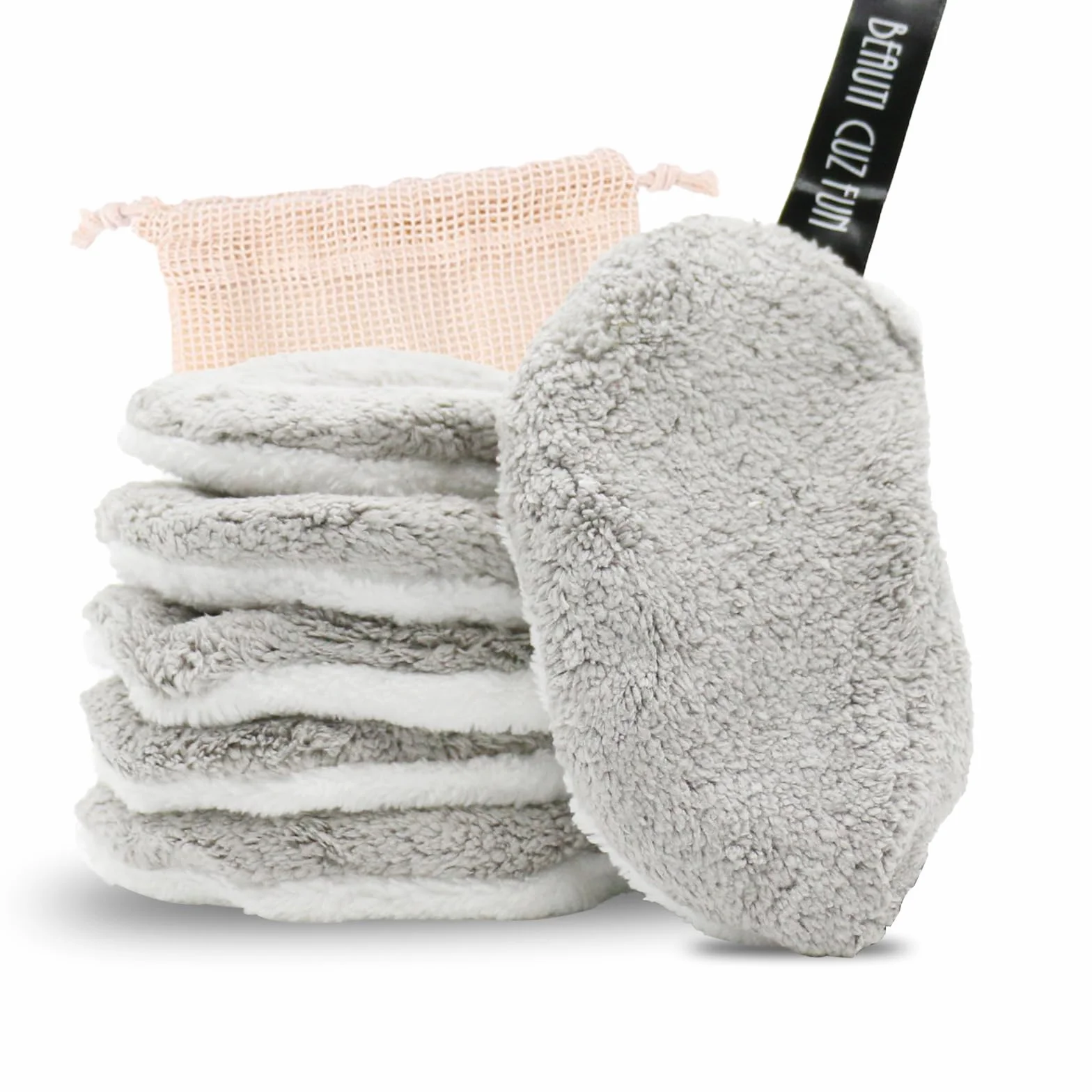 Sugeru® 6-częściowy zestaw wacików do demakijażu, nadają się do prania, do głębokiego oczyszczania porów, hipoalergiczne, delikatne oczyszczanie twarzy i usuwanie makijażu (6 szarych)