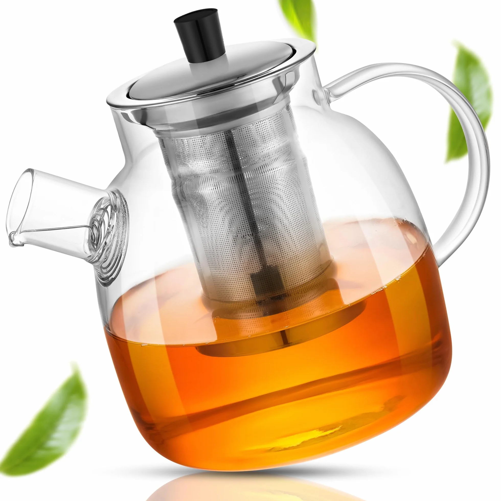 Szklany dzbanek do herbaty 1500 ml z sitkiem ze szkła borokrzemowego