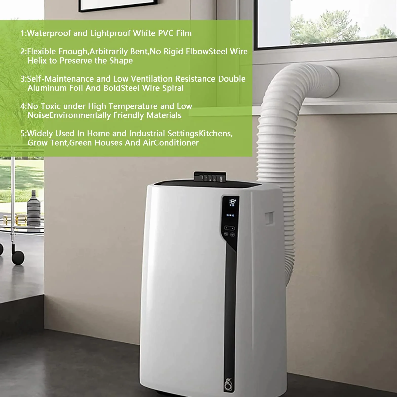 Klimatyzator przenośny 2M wąż wydechowy 130mm rura wylotowa