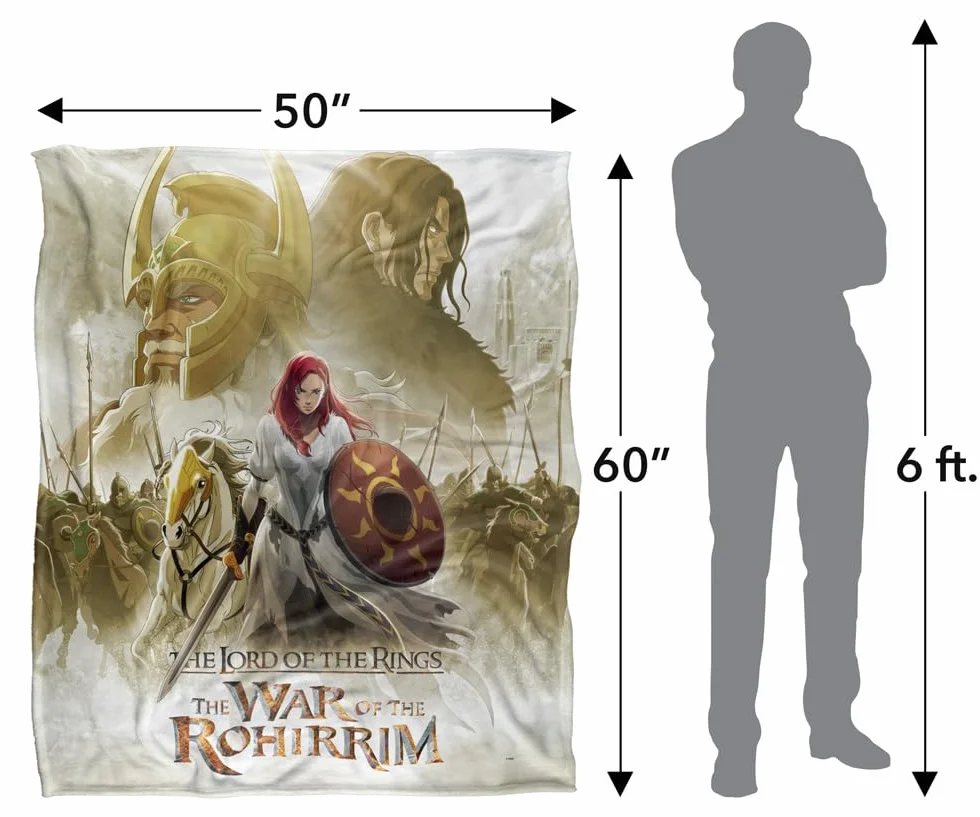 LORD OF THE RINGS: WAR OF THE ROHIRRIM Silky Touch koc narzuta 152 x 127 cm