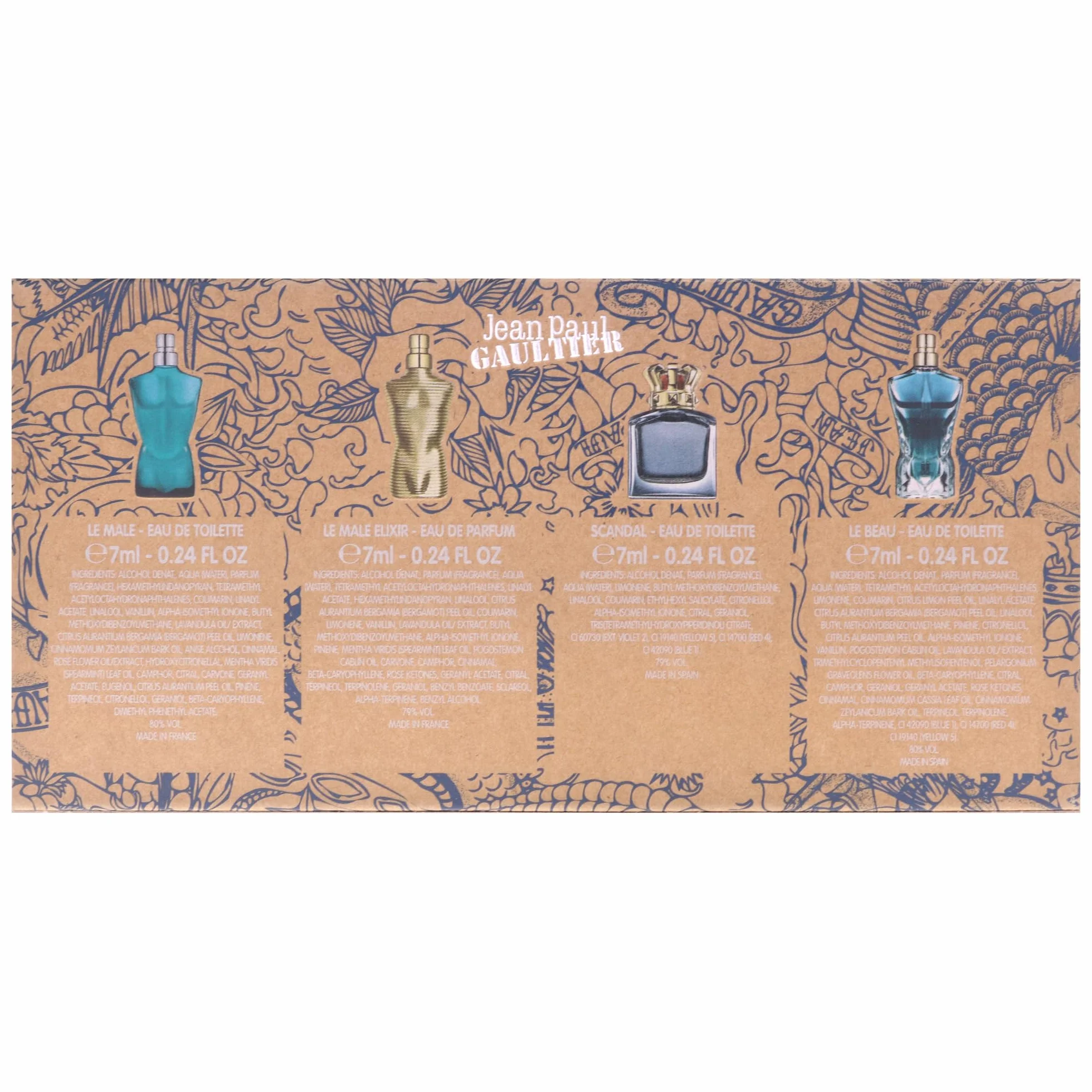 Jean Paul Gaultier - 4-częściowe pudełko upominkowe - Le Male, Scandal, Le Male Elixir, Le Beau Eau de Parfum Sprays 6,8 g każda