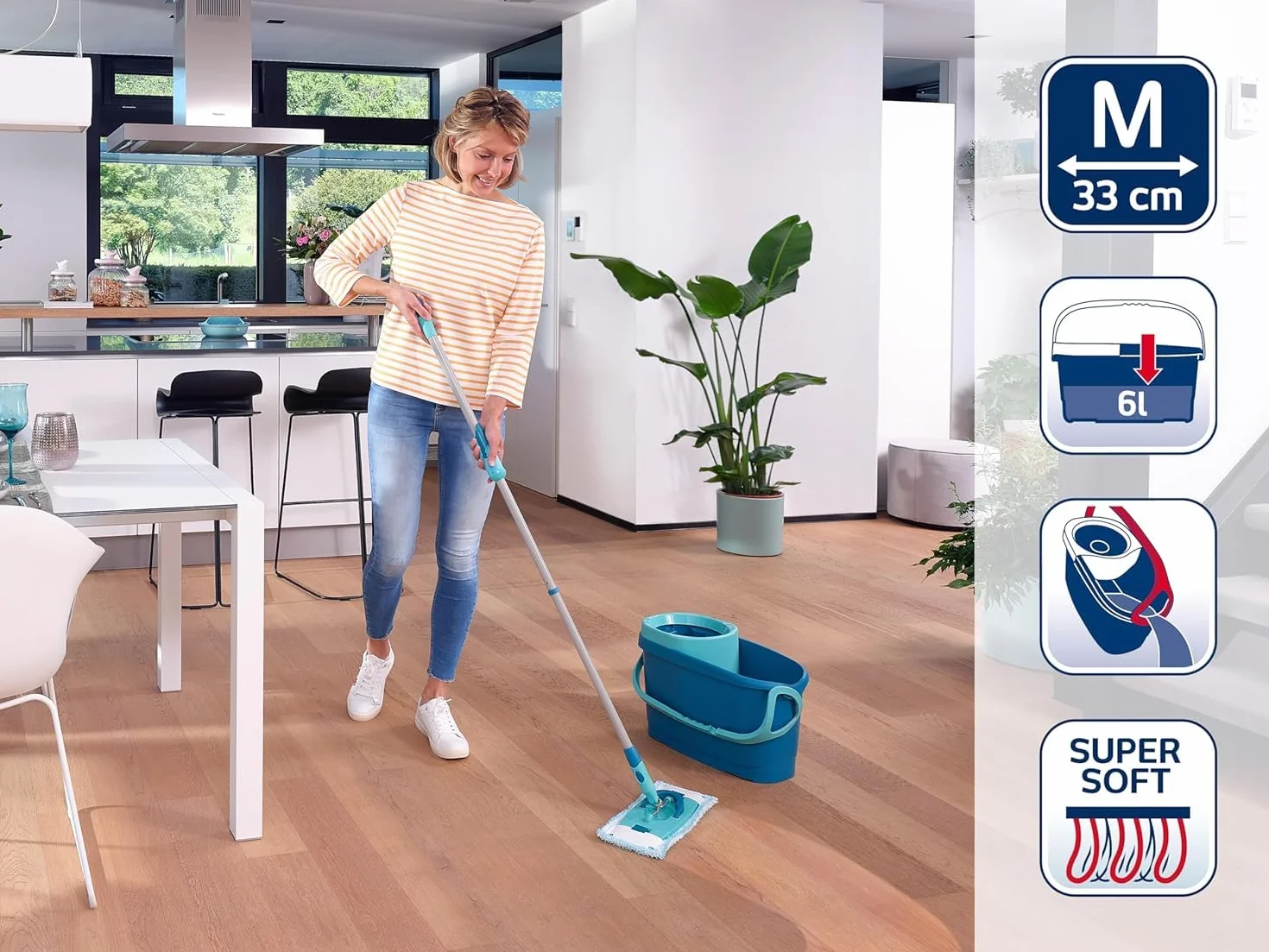 Leifheit Zestaw CLEAN TWIST M Ergo 47 x 28 x 33 Turkusowy