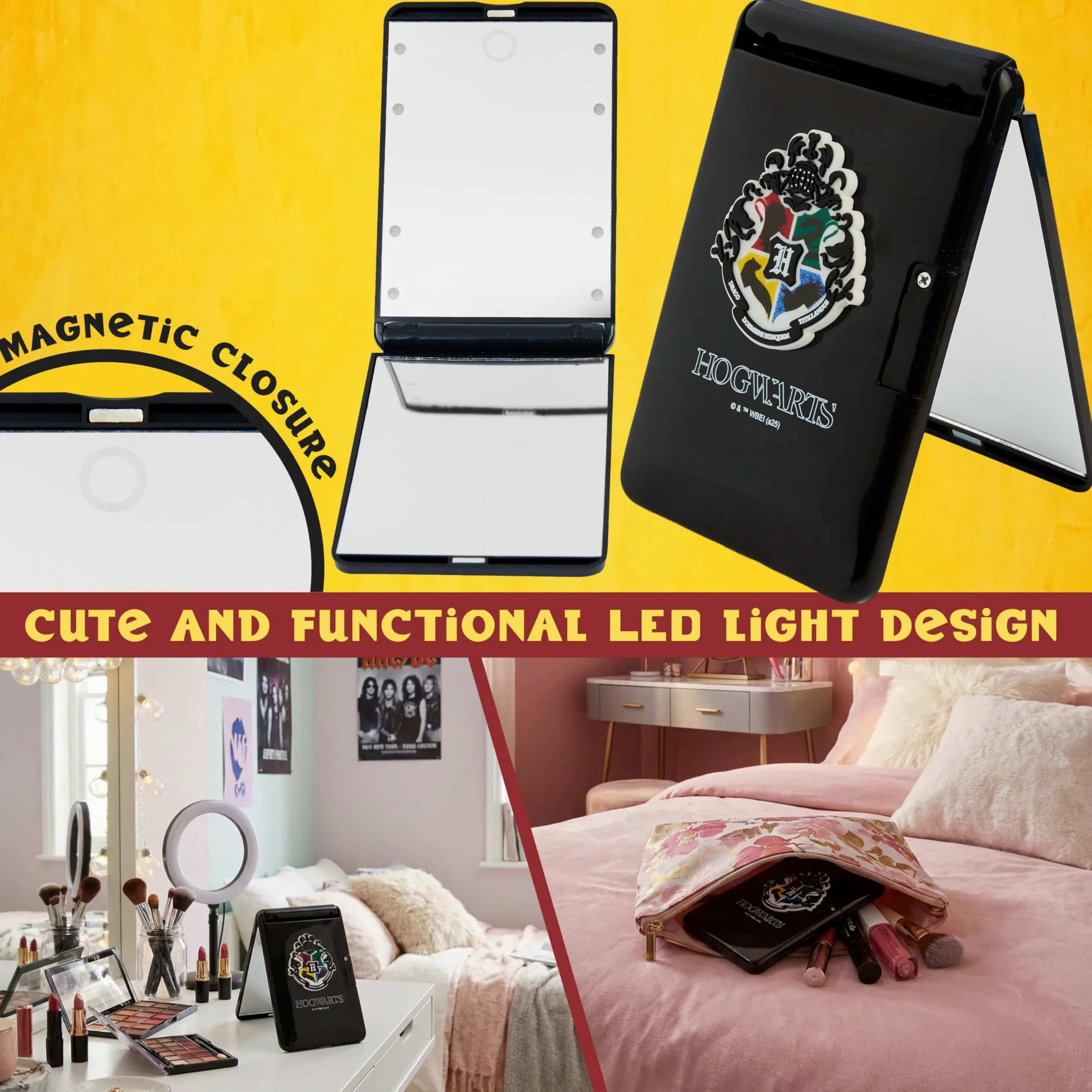 Get Trend Harry Potter lusterko do makijażu ze światłem (czarne)
