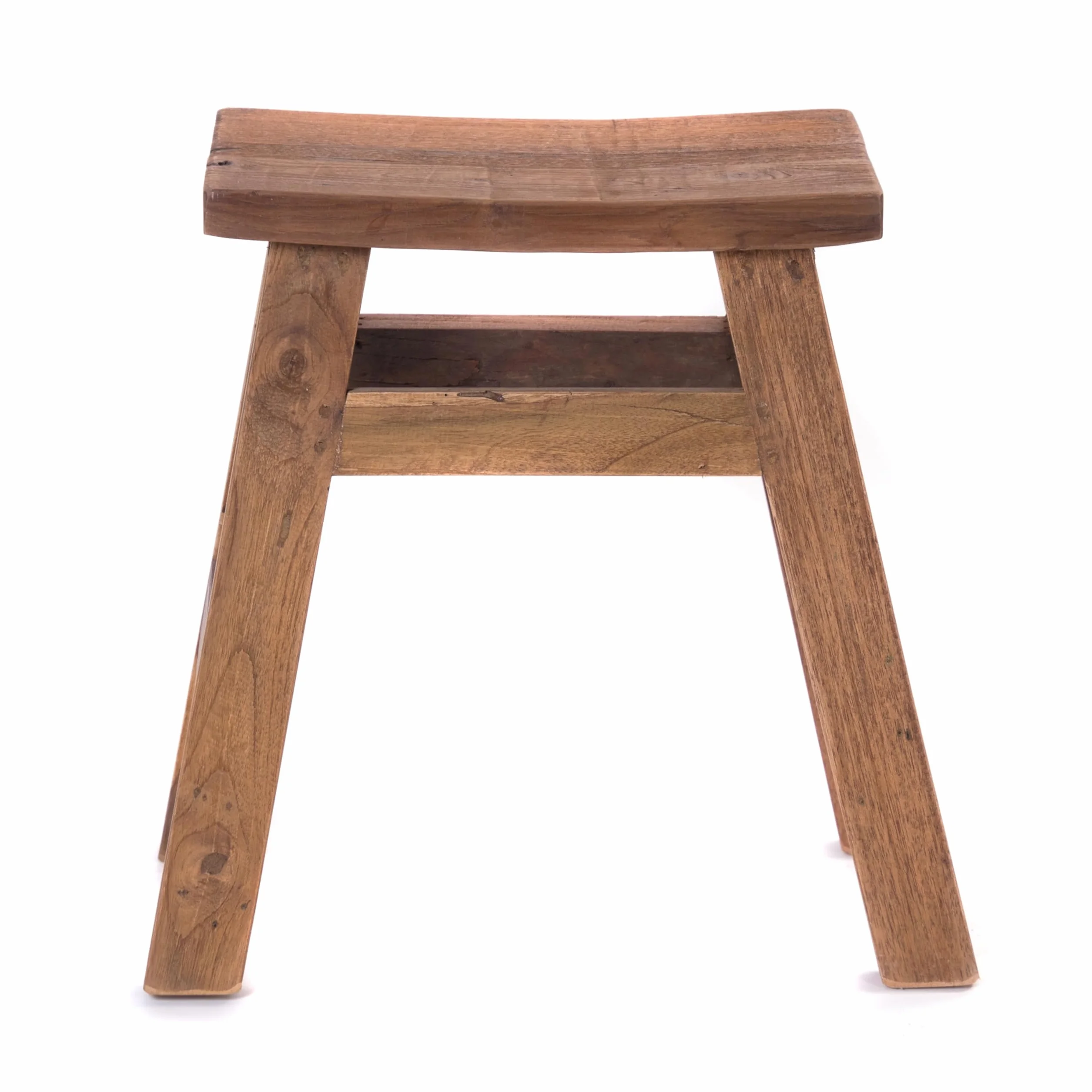 DESIGN DELIGHTS Drewniany Taboret Noah 50x50x30 cm Mahoń Drewno Tekowe