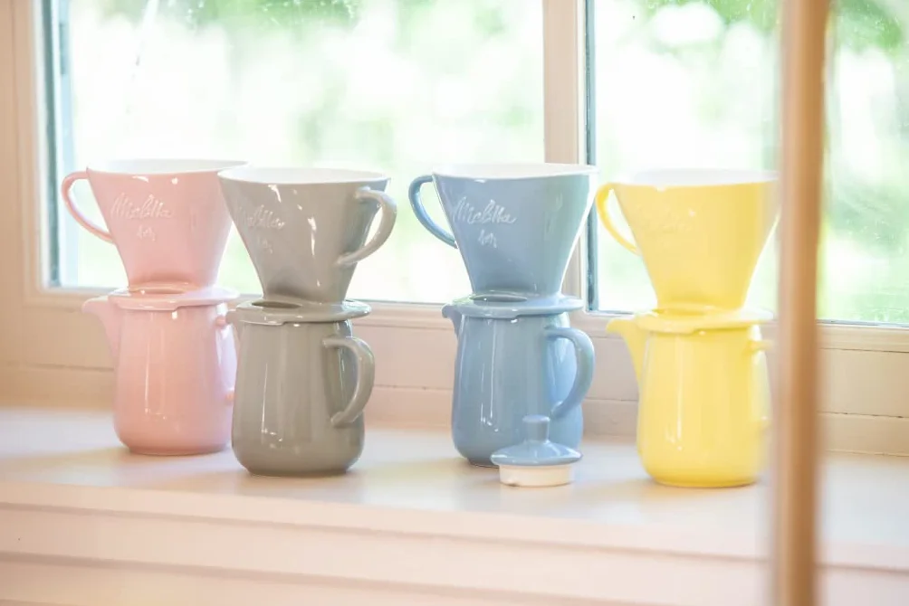 Melitta porcelanowy zestaw do kawy z dzbankiem i stożkiem filtrującym 0,6 l szary