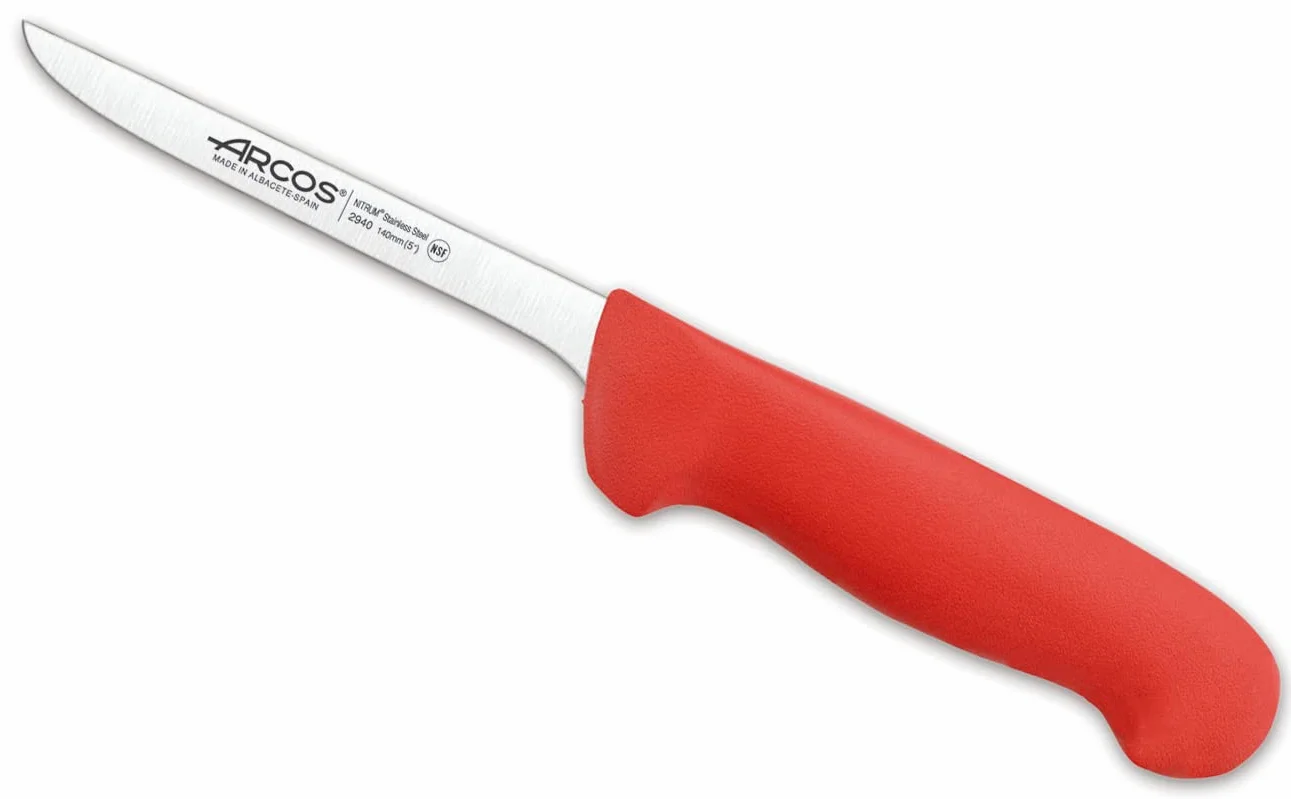 Arcos 2900-boning nóż 140 mm stal nierdzewna 18/8 uchwyt polipropylenowy czerwony