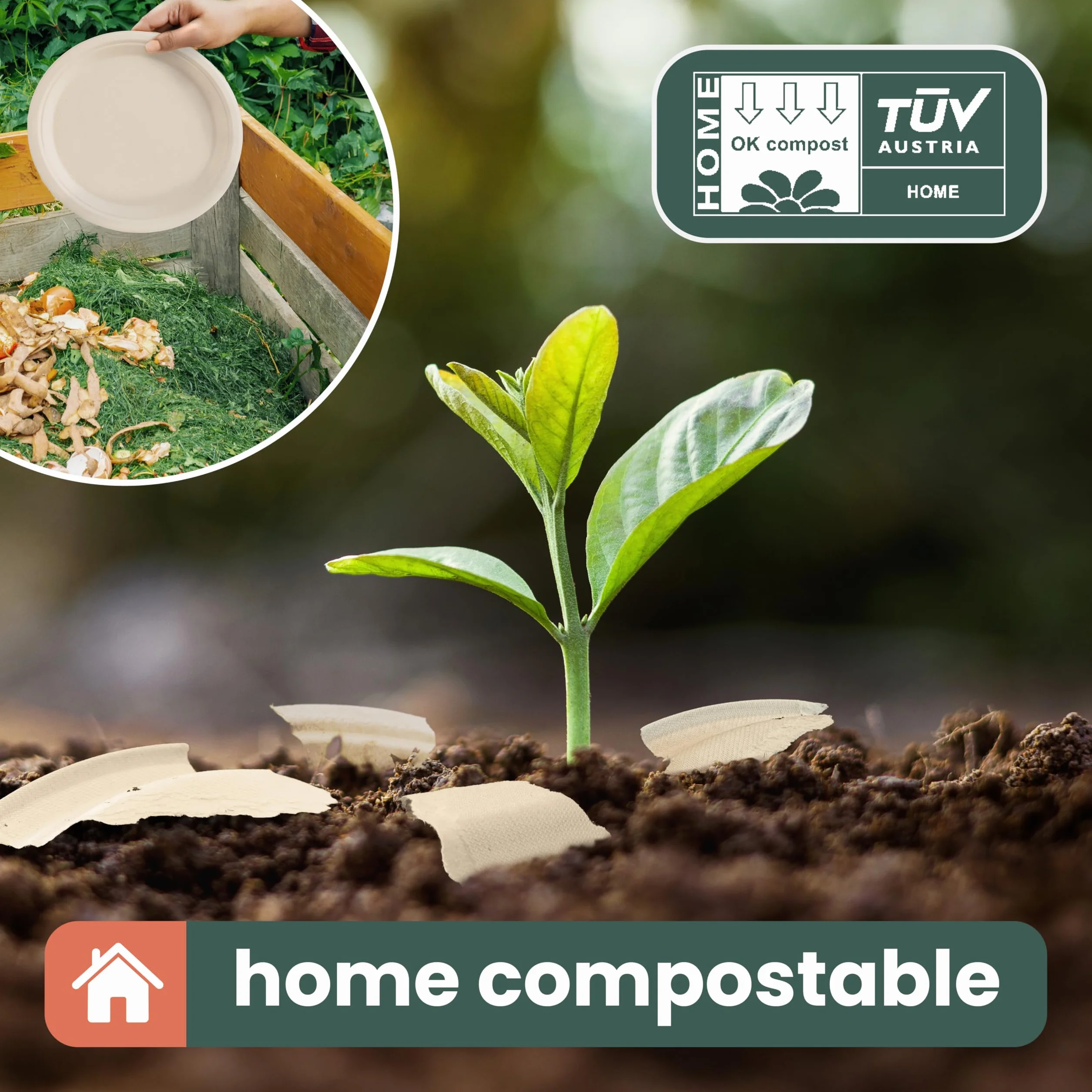 HAAGO 96 Cukier Trzcinowy Bagasse Kręgle 500ml Ekologiczny Kompostowalny