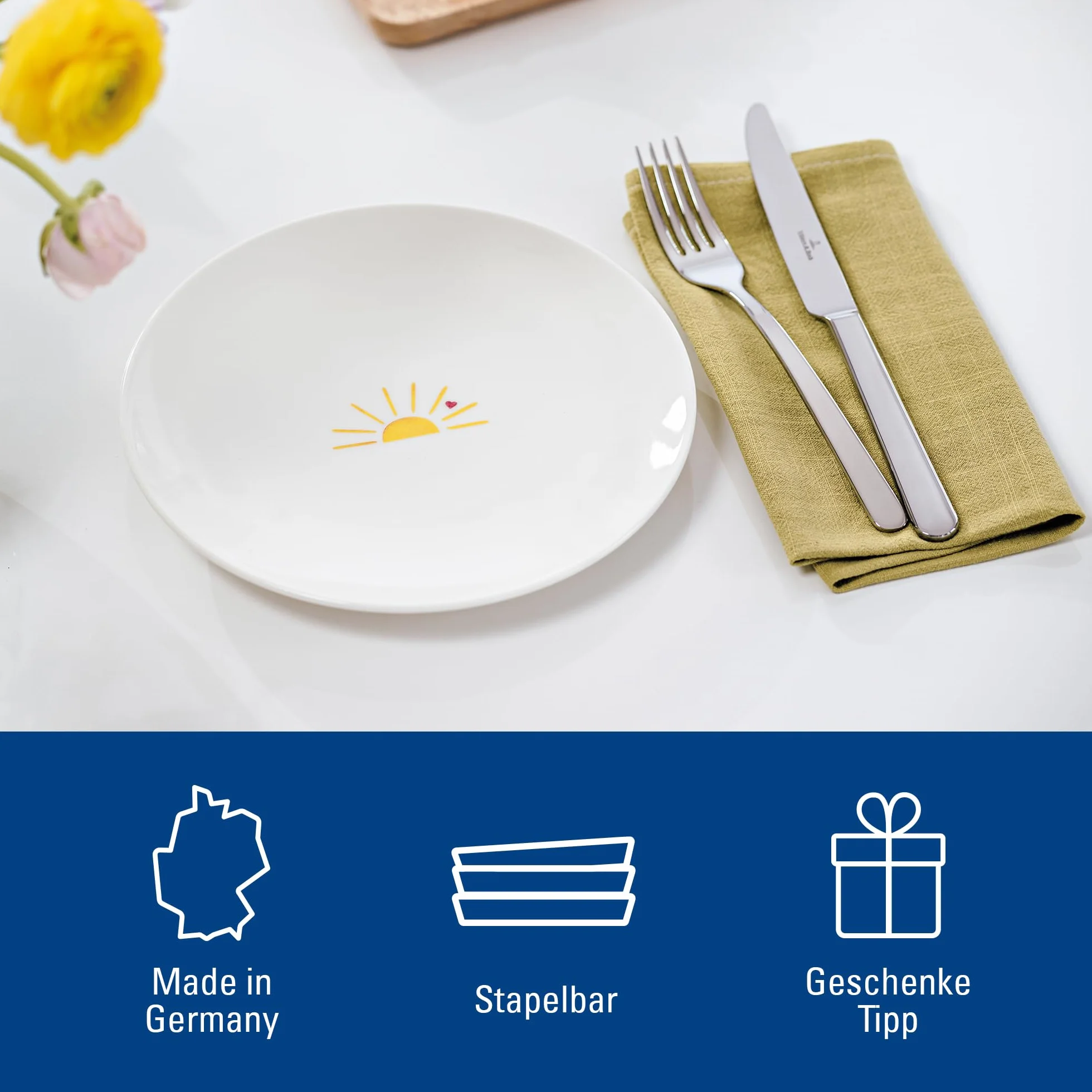 Villeroy & Boch With Love talerz śniadaniowy Hello Sunshine porcelana 20 cm