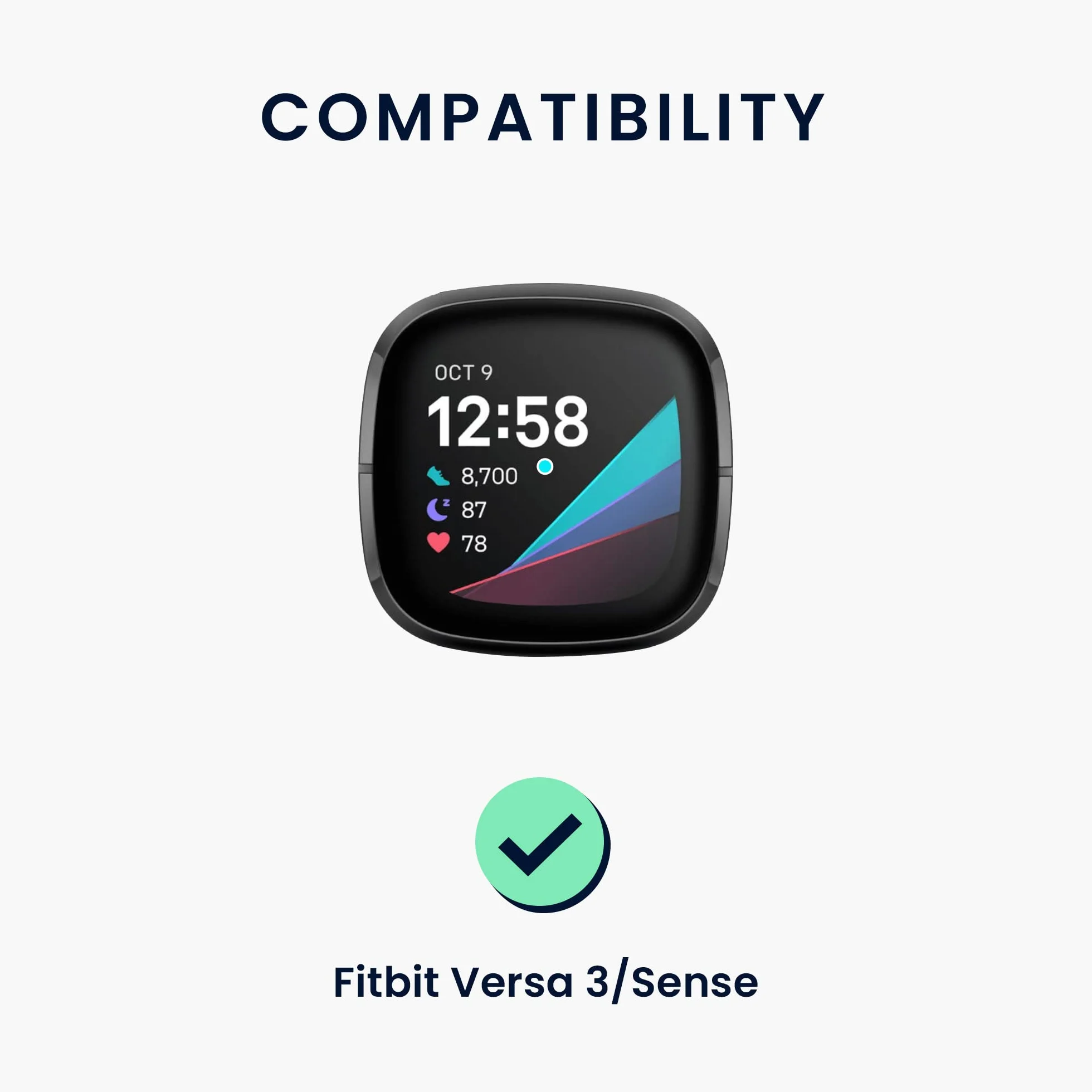 kwmobile Bransoletka kompatybilna z Fitbit Versa 3 / Sense – nylonowa bransoletka sportowa w kolorze czarnym – wymiary wewnętrzne
