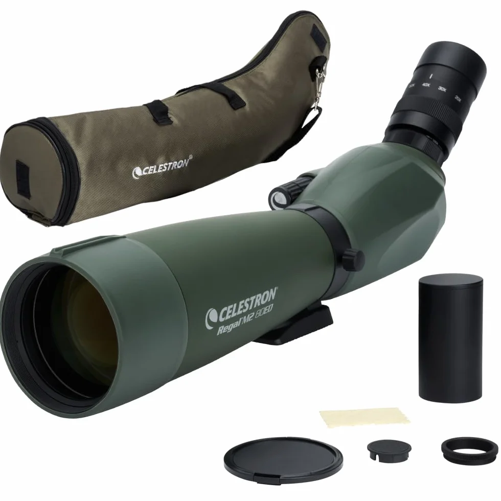 Celestron 52305 Regal M2 80ED Spotting Scope Telescope, Green