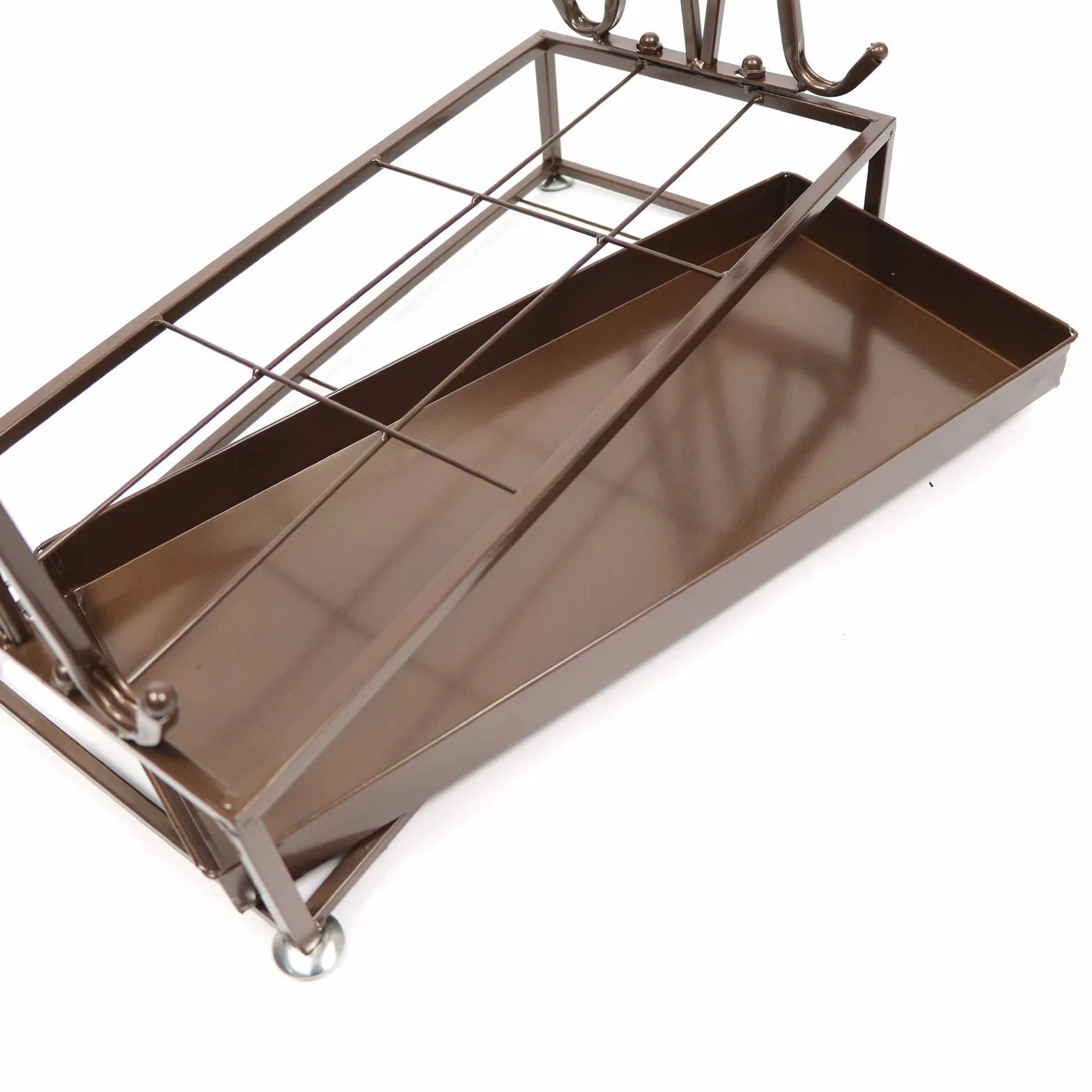 Stojak na parasol prostokątny metalowy 21 otworów 70x50x24 cm z haczykami