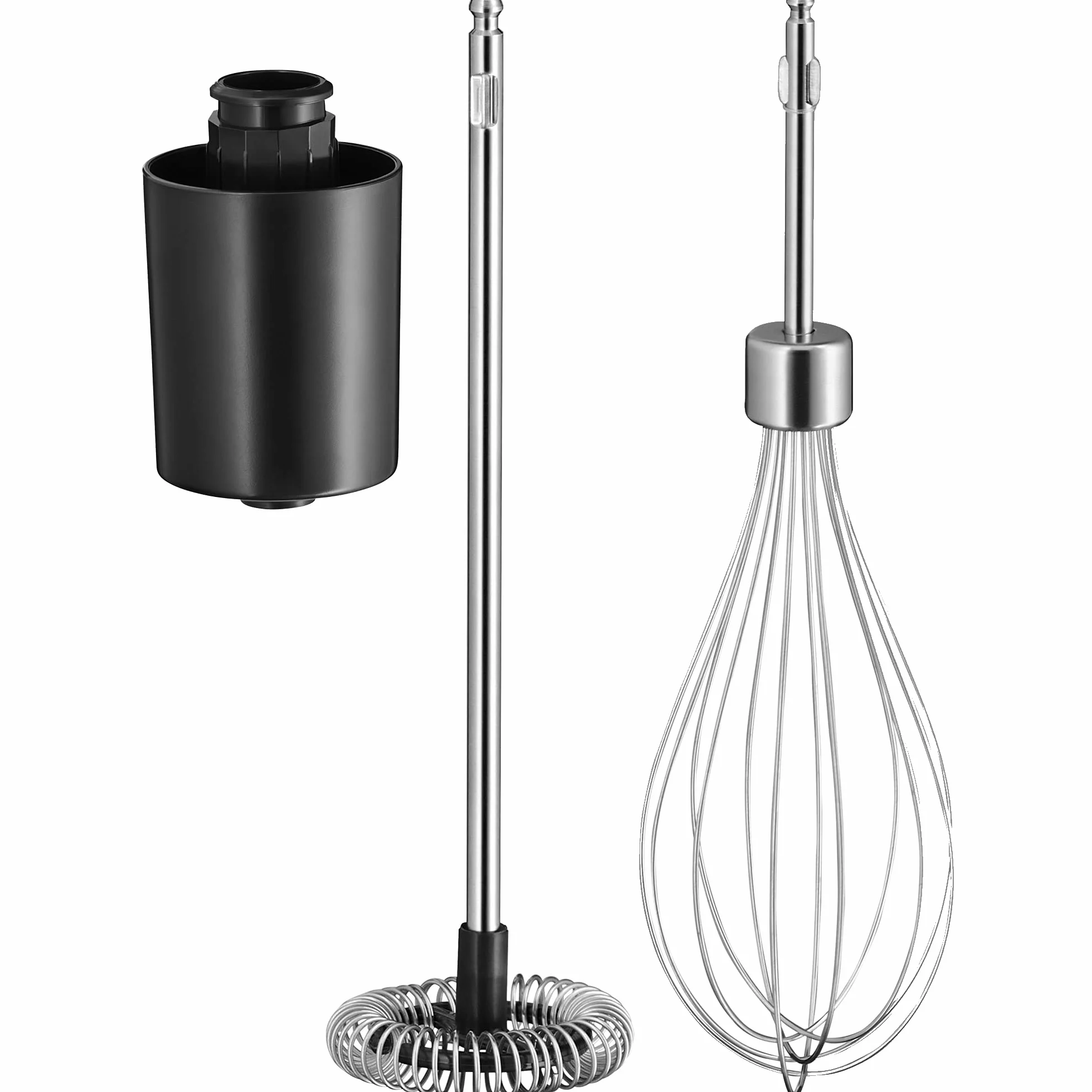 WMF Lineo 5-częściowy zestaw blenderów ręcznych, pałeczka do miksowania, trzepaczka, spieniacz do mleka, rozdrabniacz, 700 W, różdżka z pojemnikiem 1 l, stal nierdzewna matowa