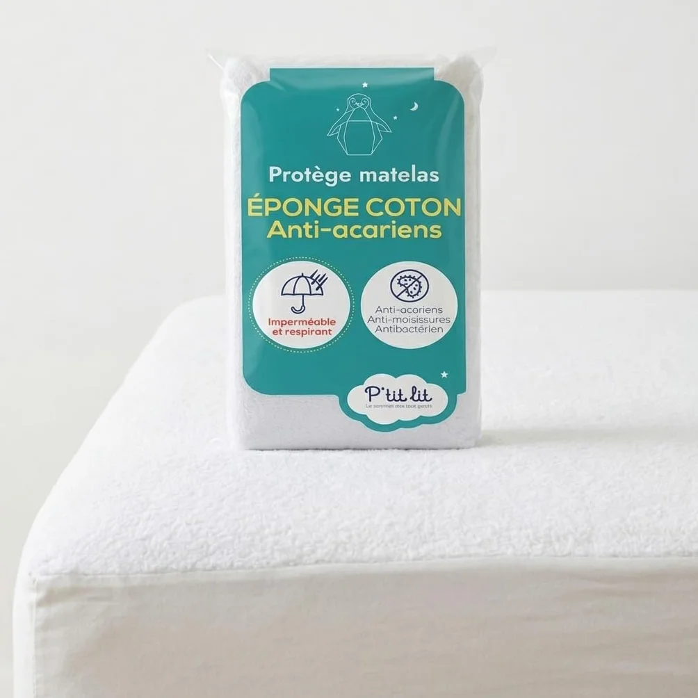 Ochraniacz na materac dla niemowląt 60 x 120 cm wodoszczelny frotte 100% bawełna Oeko Tex®