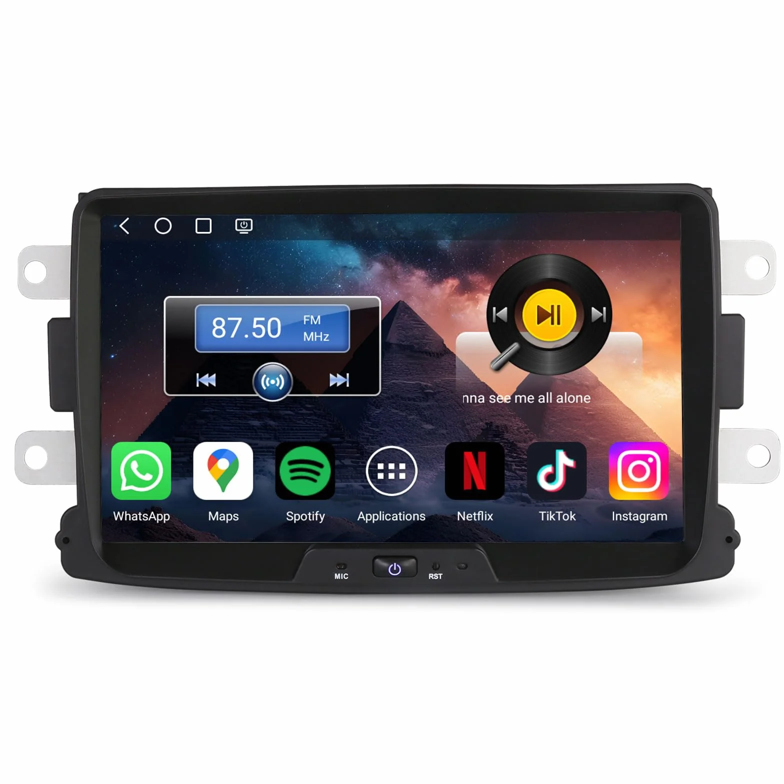 Erisin 8" Qualcomm 8-rdzeniowy 4 GB + 64 GB Android 14 radio samochodowe Bluetooth do Renault Dacia Duster Logan Sandero Dokker Lodgy GPS nawigacja bezprzewodowa CarPlay Android Auto DSP WiFi 4G DAB+