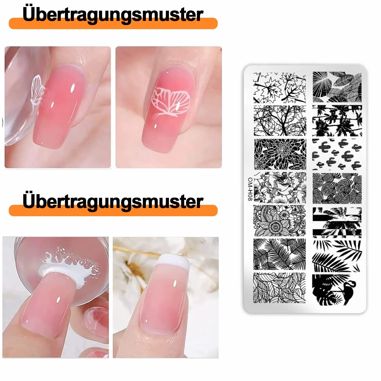 Zestaw stempli do paznokci 6 sztuk szablony do manicure DIY