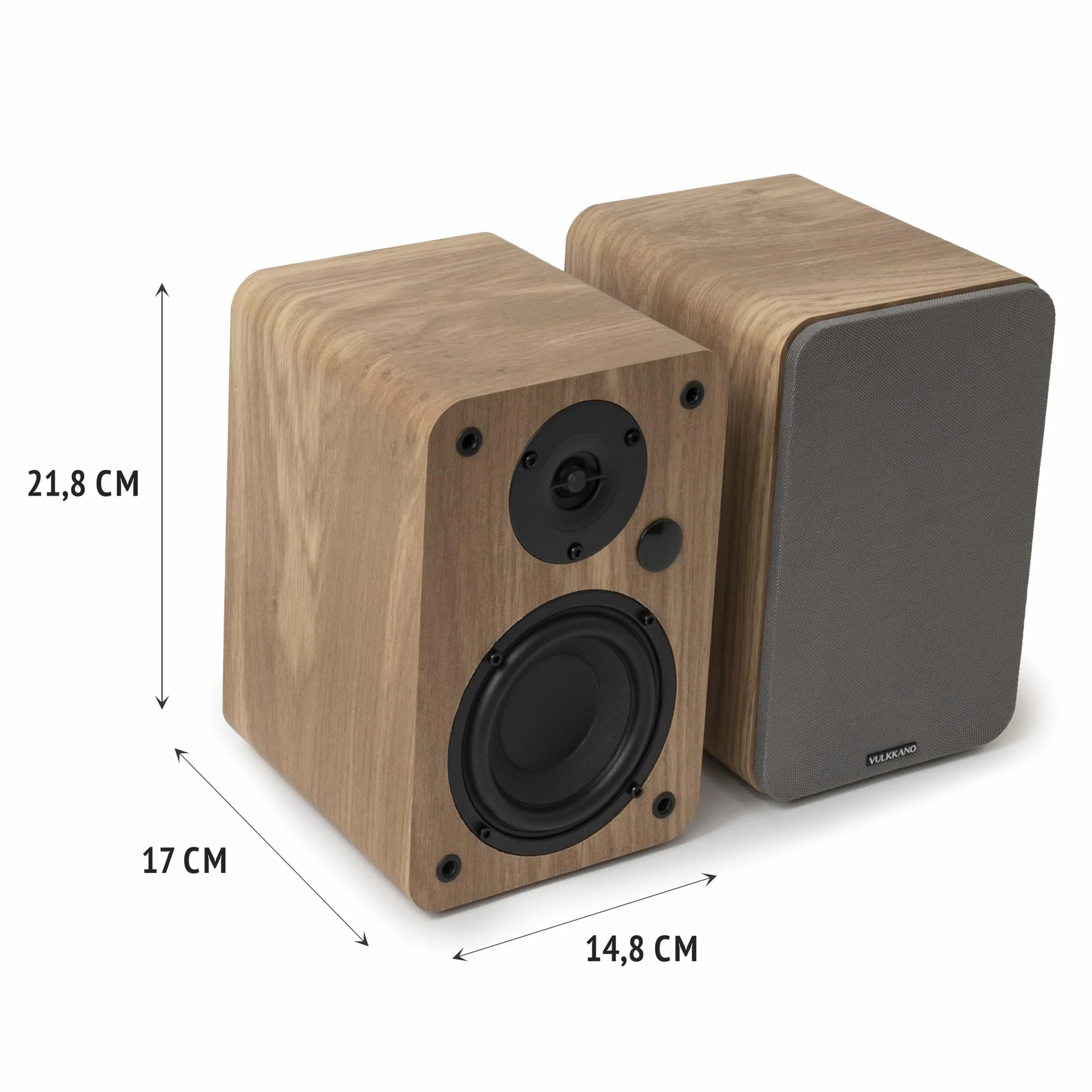 VULKKANO A4 Aktywne Głośniki Gółkowe z głośnikiem niskotonowym 4", Bluetooth 5.0, Optica, RCA, USB, Coaxial, Głośniki do komputerowe, brązowe