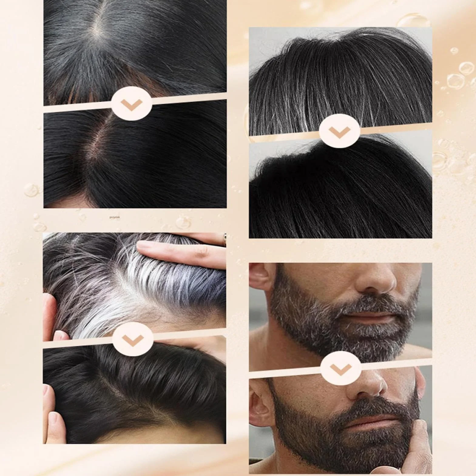 Temporary Gray Coverage- Hair Dye Applicator Comb for Women with Instant Tint | Pvc Material Details with Precision Grooming Function, Temporary Gray Coverage, Salon Home Travel, Black 12g Portable To