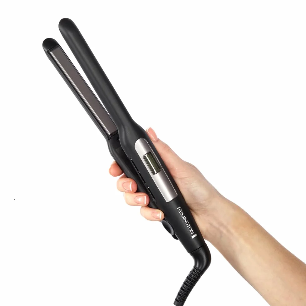 Remington Prostownica do włosów Pro-Ceramic Extra Slim do krótkich włosów, brody i fryzur typu pixie (ruchome płytki, zaawansowana powłoka ceramiczna, 9 ustawień 150-230°C, szybkie nagrzewanie) S5515