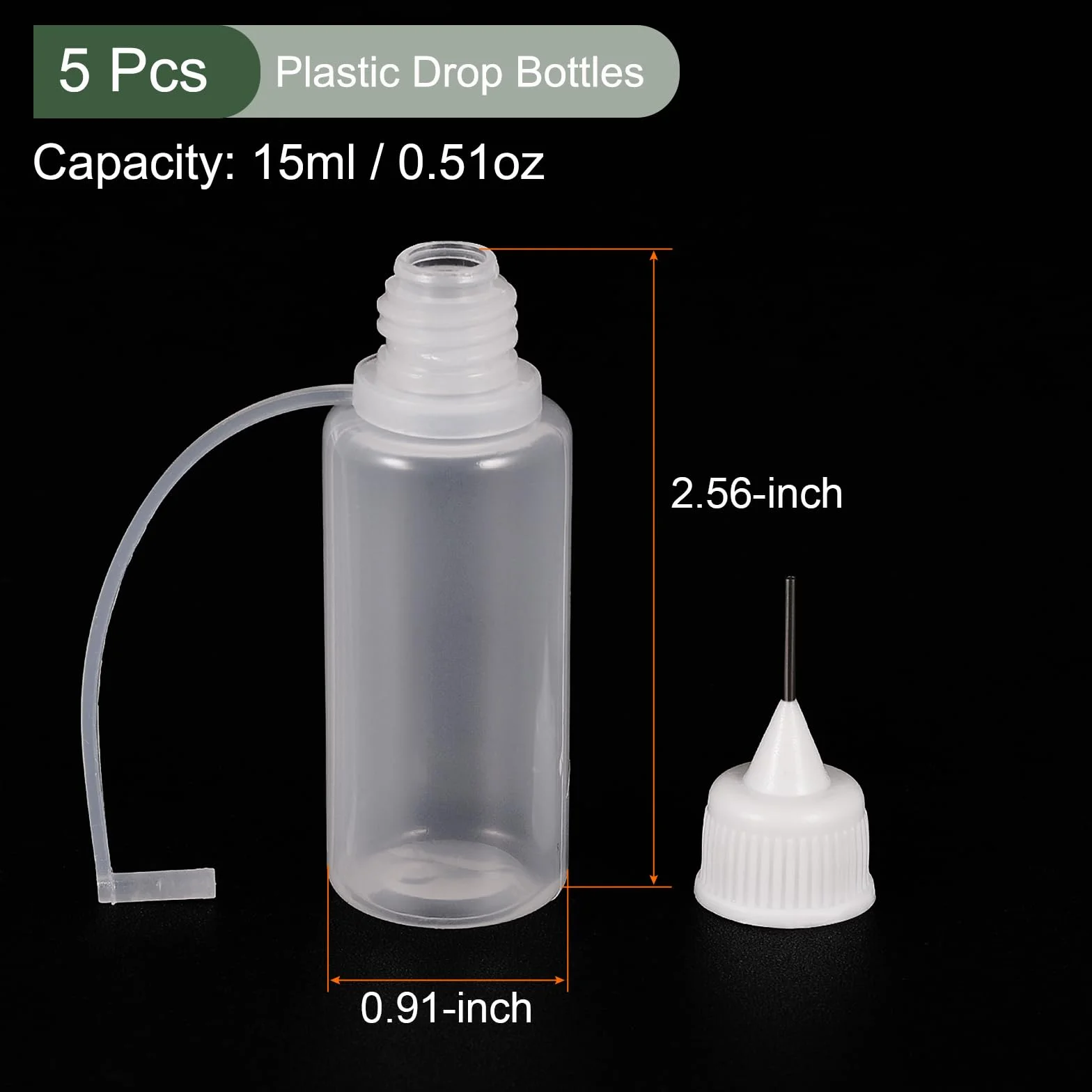 YOKIVE 5 szt. pusta zgniatana butelka z zakraplaczem, ręczna kontrola, opłata za przepływ płynów (biała, 15 ml)