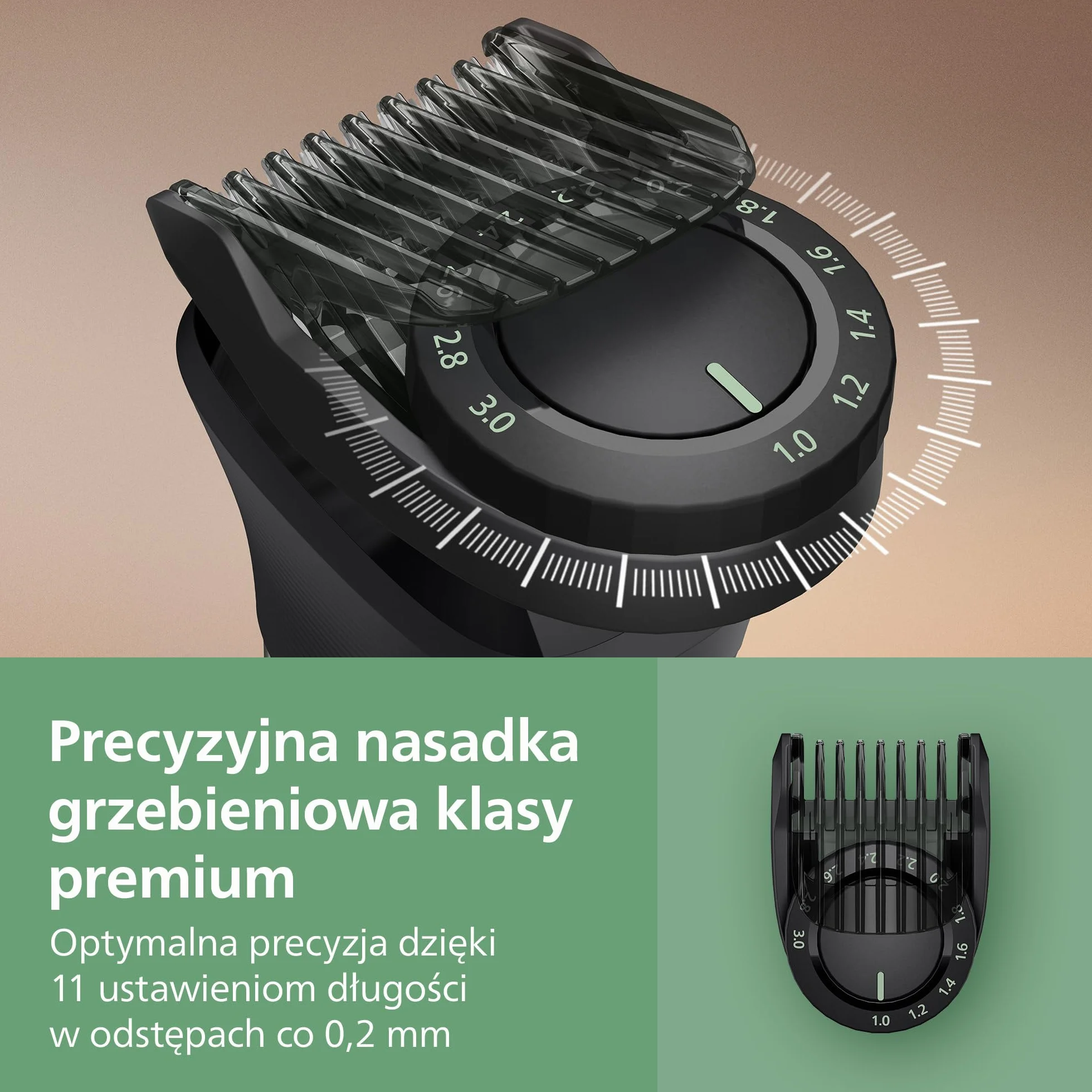16-elementowy trymer Philips Multigroom All-in-One z serii 7000: trymer do twarzy, głowy i ciała, samoostrzące się metalowe ostrza, 21 ustawień długości (0,5-16 mm), model MG7931/15