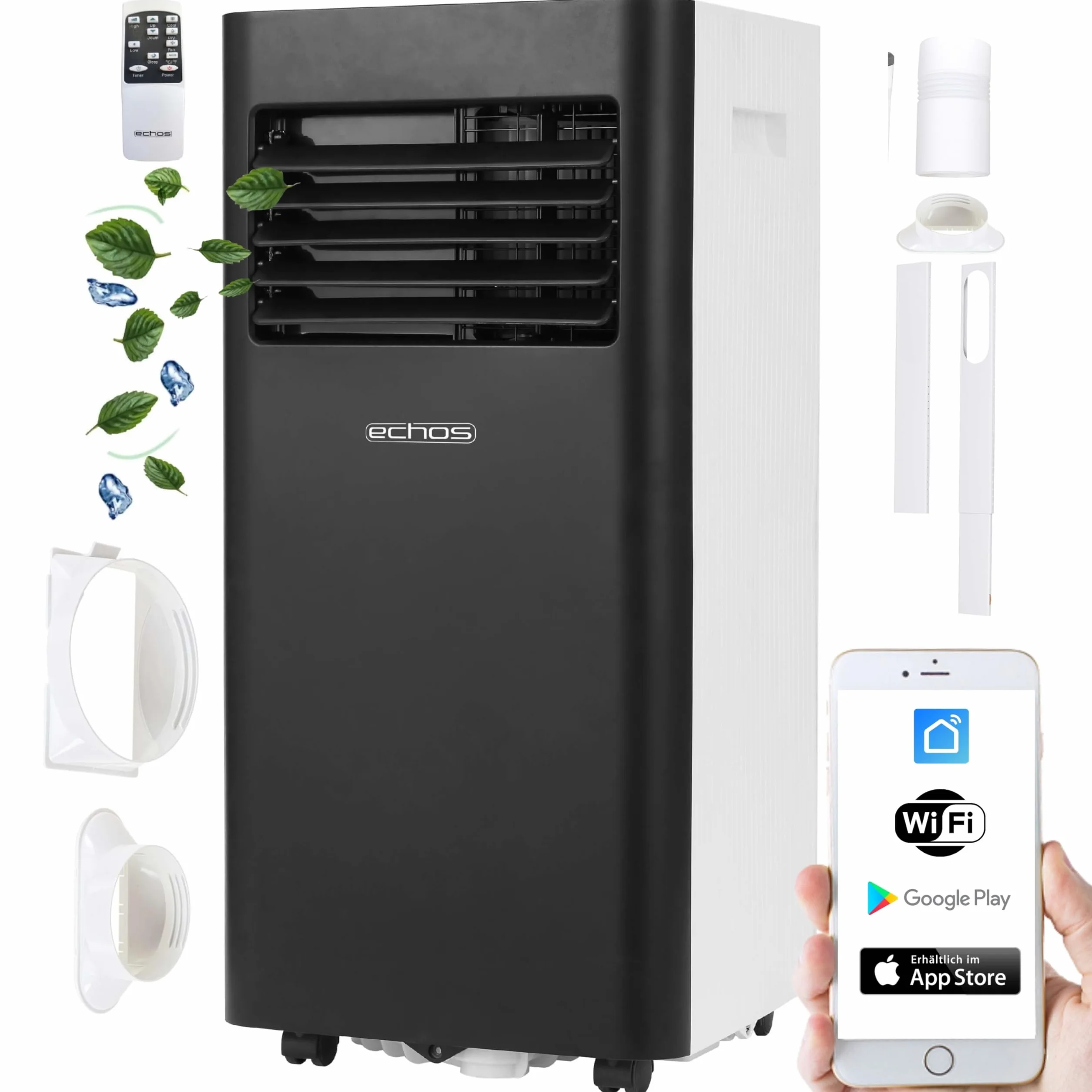 Klimatyzator przenośny 3 w 1 9000 BTU WIFI z pilotem 24h timer
