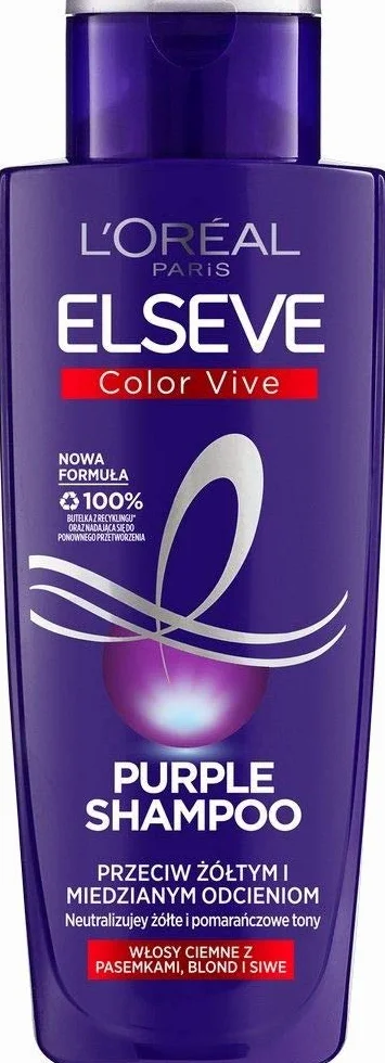 L'Oreal Paris Hair Care Elseve Color-Vive Purple Szampon Do Włosów Farbowanych Blond I Rozjaśnianych Neutralizujący Żółte I Miedziane Odcienie 200 Ml