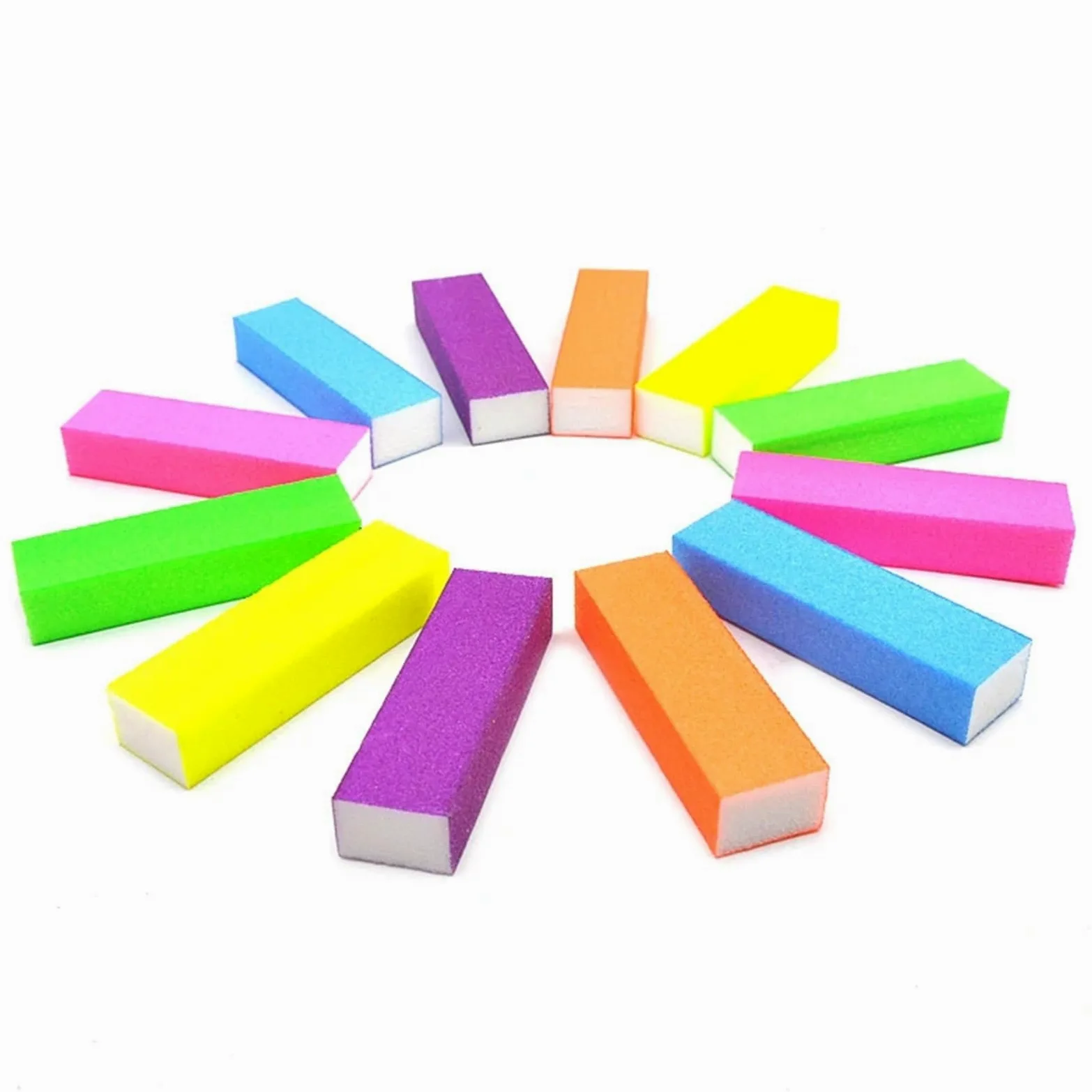 50/100 szt. Gąbka Pilnik do paznokci Blok polerujący Szlifowanie Profesjonalny odtłuszczacz do paznokci Narzędzia Pedicure Manicure(100 Pcs Neon Orange)