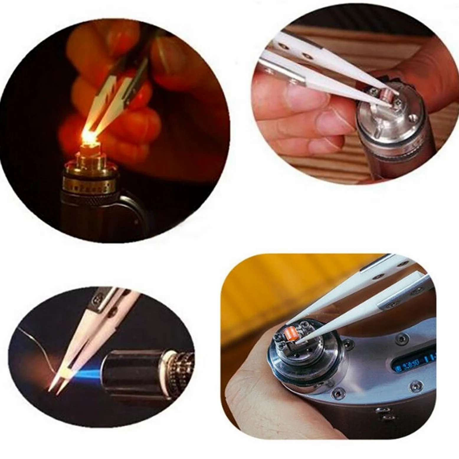 Pęseta do usuwania włosów, prosta celowana pęseta ceramiczna do elektroniki, lutowanie, uchwyt ze stali nierdzewnej, precyzyjna pęseta, pęseta do narzędzi ręcznych