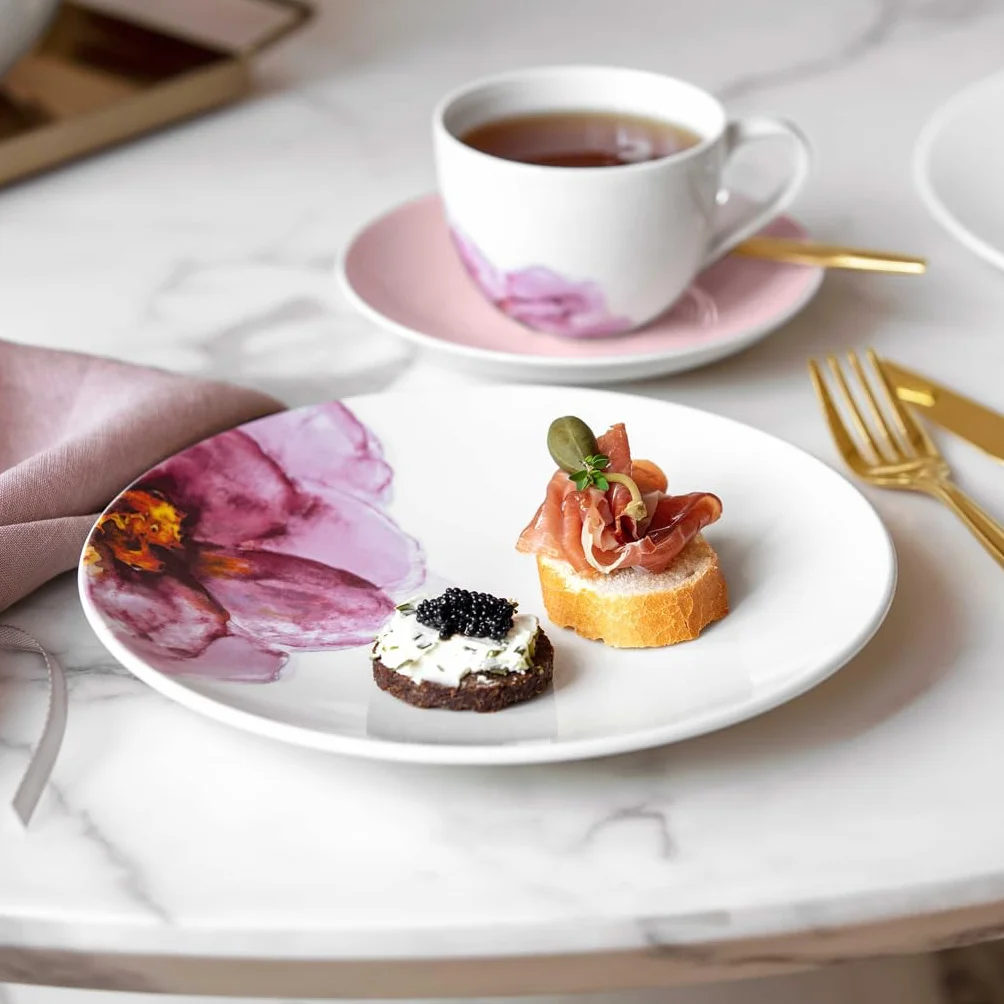 Villeroy & Boch – Rose Garden zestaw kawowy, 6-cz., zestaw naczyń dla 2 osób, porcelana Premium