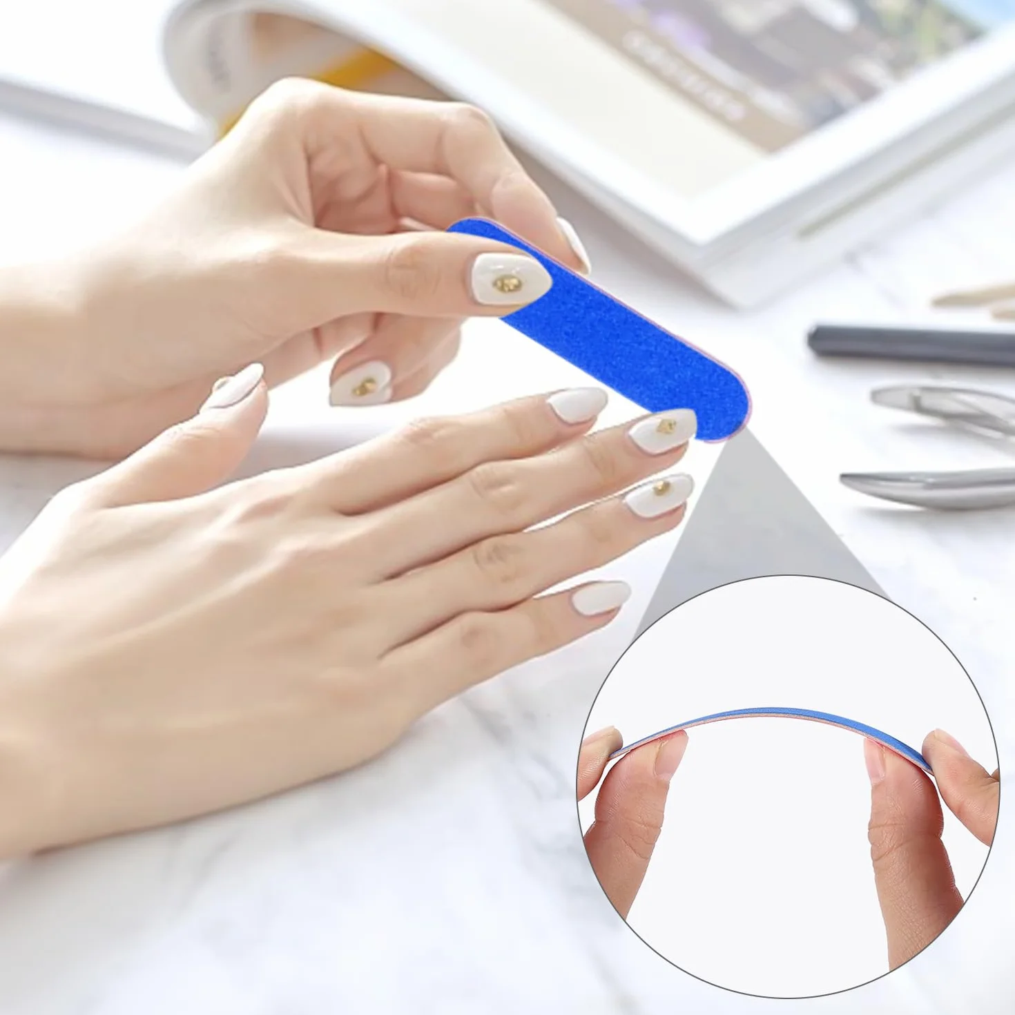 120 drewnianych szpilek do manicure z 2 kolorowymi paskami do manicure podwójne końce drewno z podwójnym końcem pomarańczowy drewniany kij do paznokci sztuka pedicure pielęgnacja skórek