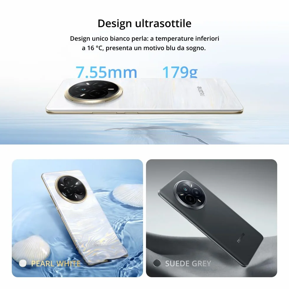 realme 14 Pro 5G Smartfon, 8+256GB, Aparat Sony IMX882 OIS 50MP, Dimensity 7300, Zakrzywiony Wyświetlacz 120Hz, Wodoodporność IP69, Bateria 5260mAh, Szybkie Ładowanie 45W SUPERVOOC, Szary