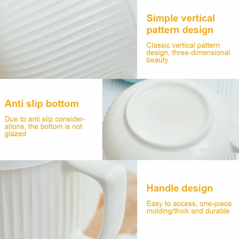 900 ml ceramiczna miska na zupę z uchwytem i pokrywką – idealna do Nongshim Ramen – duża waza do zupy do kuchni i stołu (biała)
