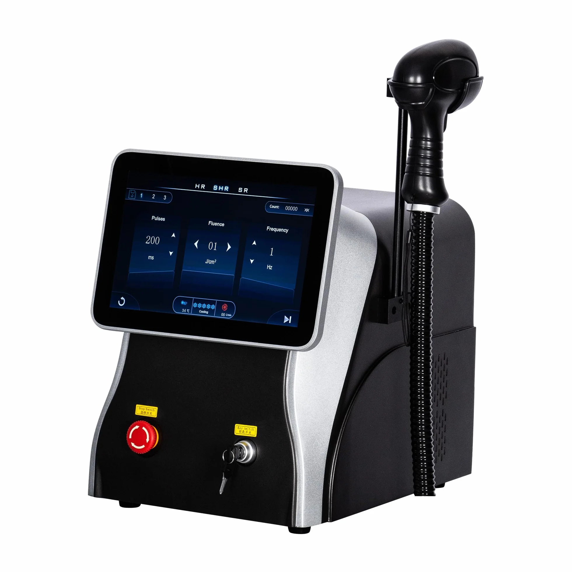 Depilator do włosów 3-wavelength Sapphire Ice, Urządzenie do redukcji włosów na ciało i twarz - Aparat do depilacji w domu, 755nm 808nm 1064nm IPL