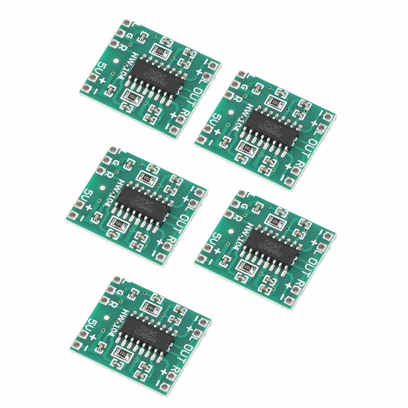 5 sztuk płyta wzmacniacza mocy 3 W + 3 W typ D PAM8403 cyfrowy wzmacniacz audio moduł wzmacniacza mocy 2.5 V-5.5 V dwukanałowy wysoka wydajność 90% zasilany przez USB opakowanie wielokrotnego użytku socialme-eu