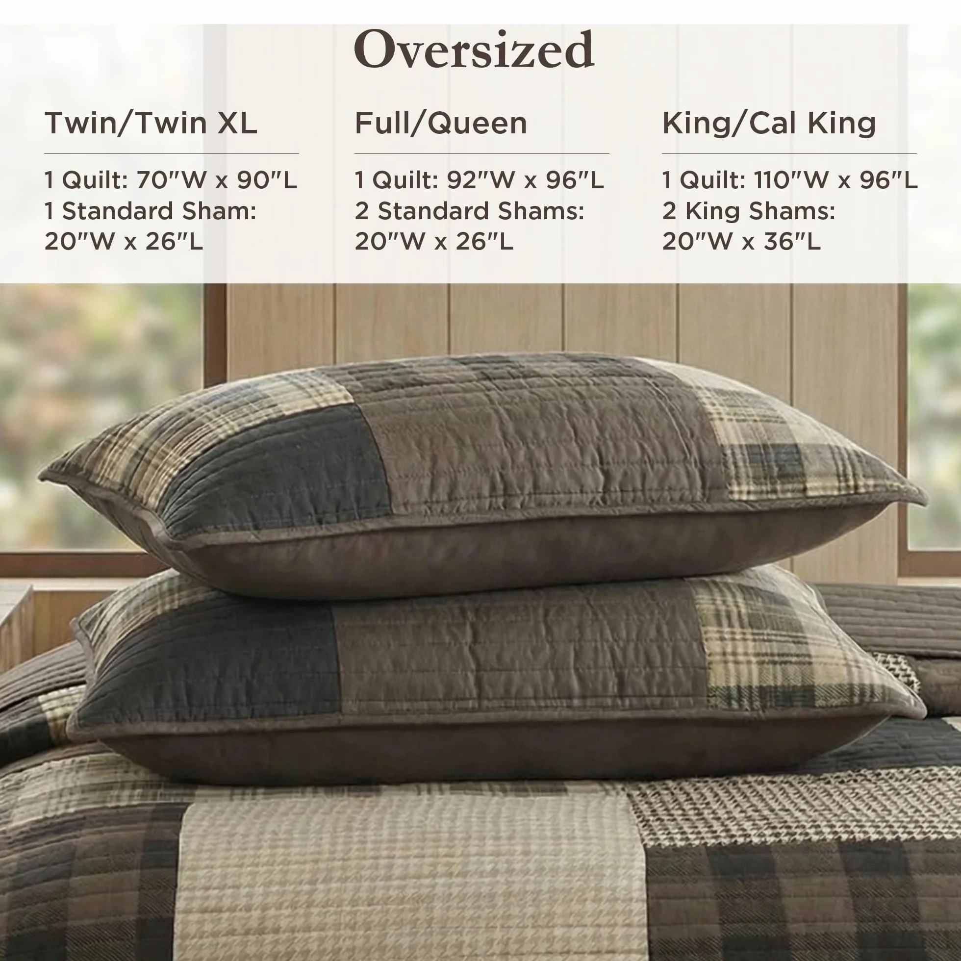 Woolrich Zestaw kołder patchworkowy pikowanie kanałowe narzuta na łóżko podwójne bawełniana lekka