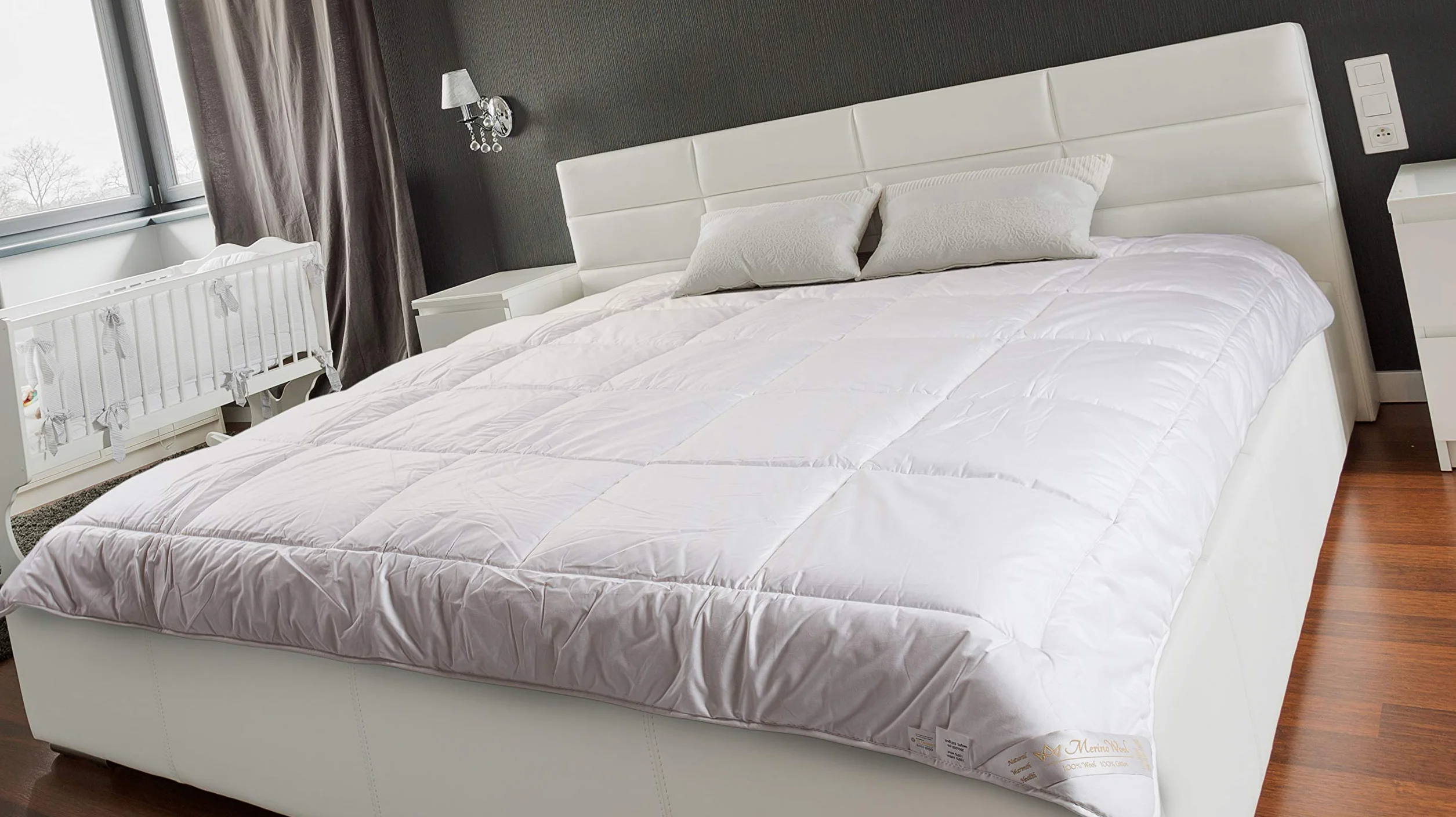 Kołdra wełniana z czystej wełny merino 10,5 tog 500 g/m² 140 x 200 cm pojedyncza