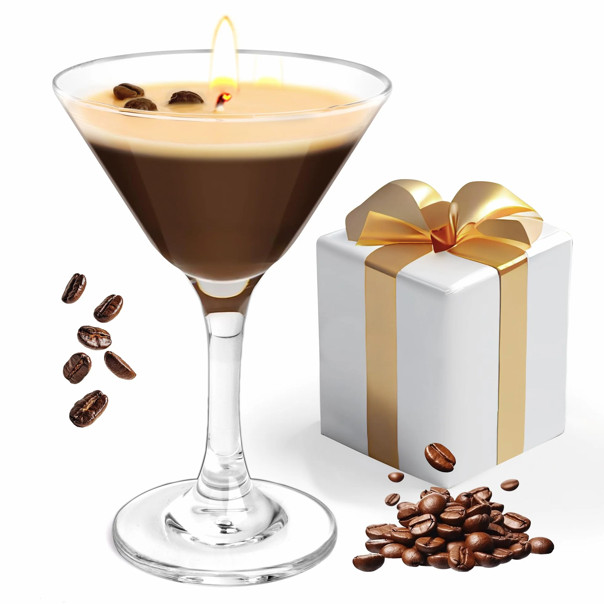 Świece zapachowe espresso Martini, świeca kawowa sojowa, dekoracja baru, prezent na Boże Narodzenie