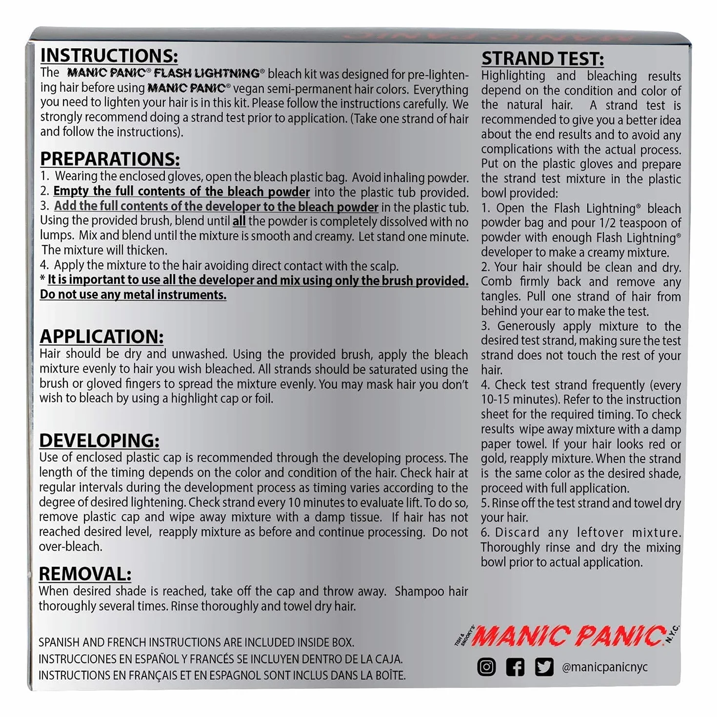 MANIC PANIC Flashlightening - Complete Maximum Hair Lightening Kit - Complete Bleach Kit
