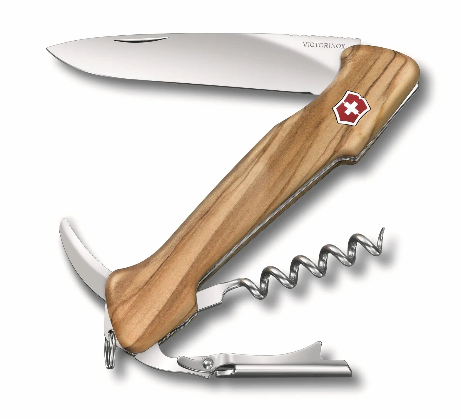 Victorinox Wine Master Taschenmesser, (6 Funktionen, Feststellklinge, Korkenzieher, Kapselheber), Olivenbaumholz