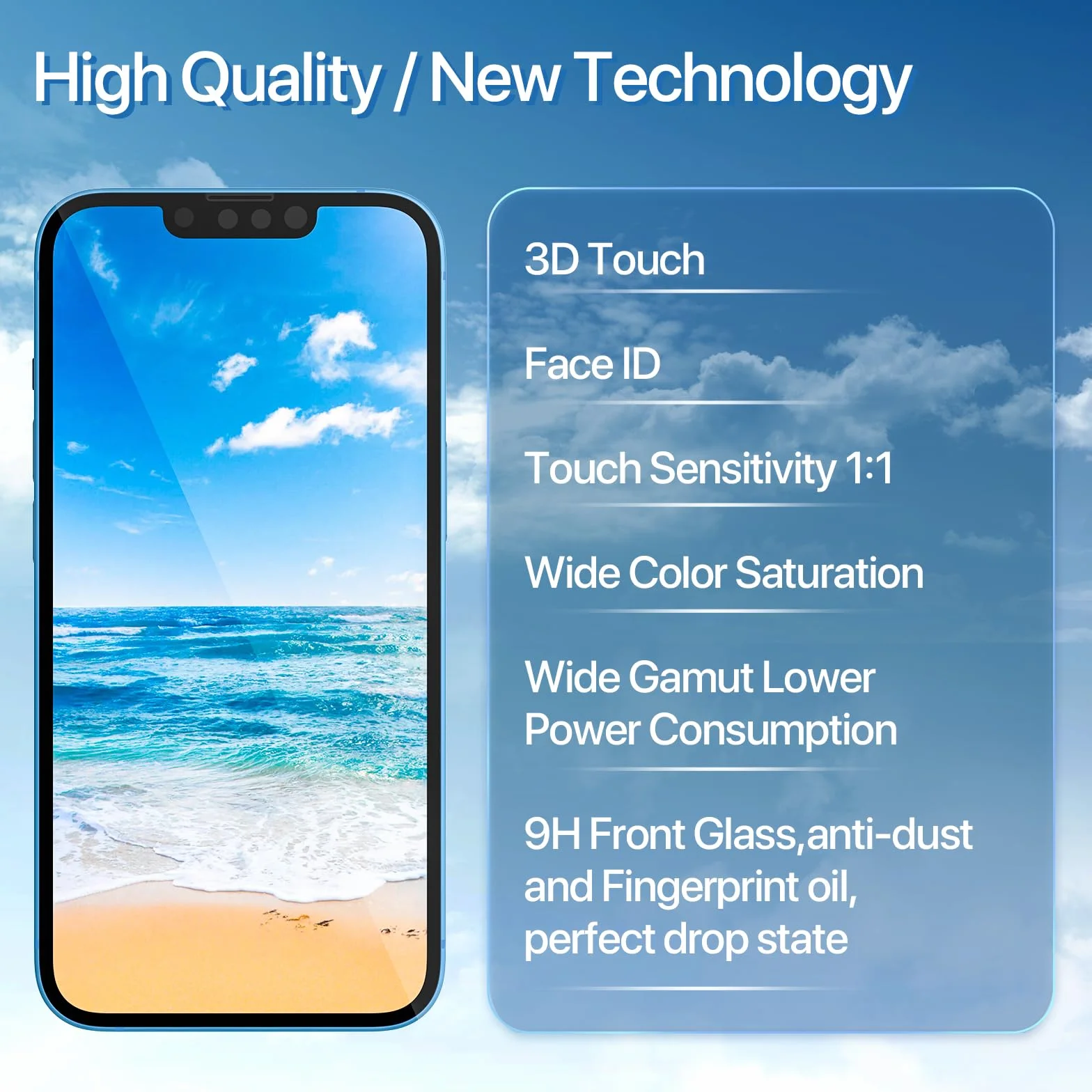 Ekran dotykowy LCD iPhone 13, ekran dotykowy Digitizer Assembly z kompletnym zestawem naprawczym + ochraniacz ekranu + wodoodporny klej
