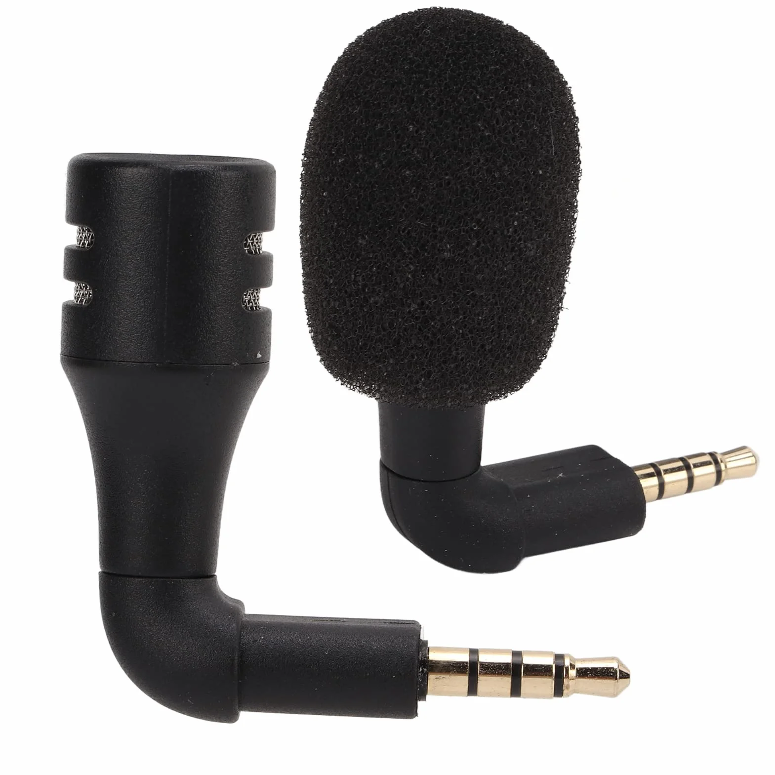 Akozon Mini wielokierunkowy mikrofon pojemnościowy elastyczny, gniazdo 3,5 mm, regulowane radio przestrzenne 360°, przenośny mikrofon audio do smartfona