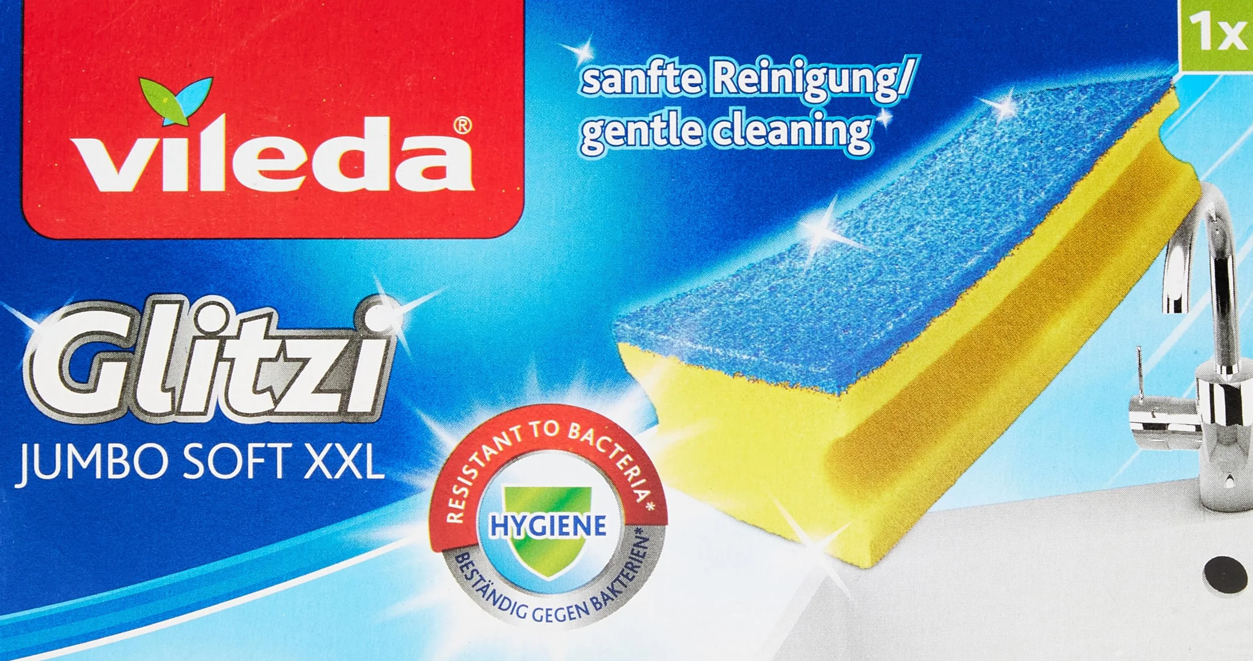 Vileda Glitzi Jumbo delikatna gąbka do czyszczenia, 4 sztuki