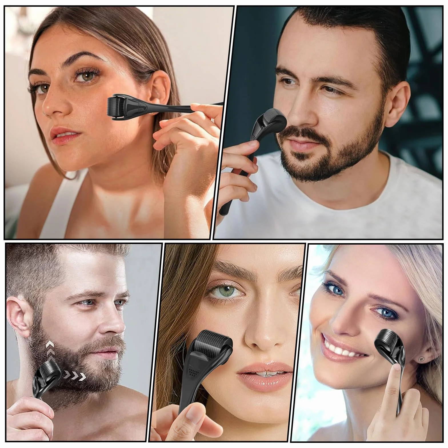 0,5 cm Mikroneedling do twarzy, Microneedling Hair z 540 końcówkami, mikroigłowa rolka do brody do twarzy, włosów, skóry, zmarszczek, wzrostu brody z mikroigłą do