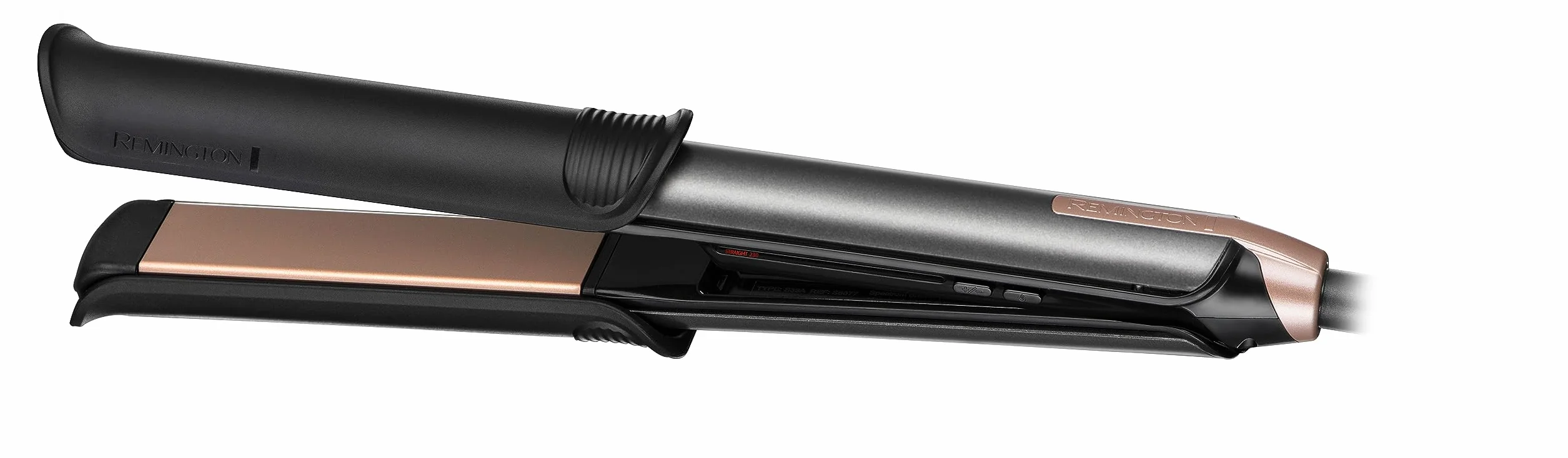 Remington prostownica do włosów i lokówka (2w1), łatwe przełączanie trybu prostowania/kręcenia dzięki nakładką FlexiCovers, temp. 150-230°C, wyświetlacz cyfrowy, ONE Straight & Curl Styler S6077
