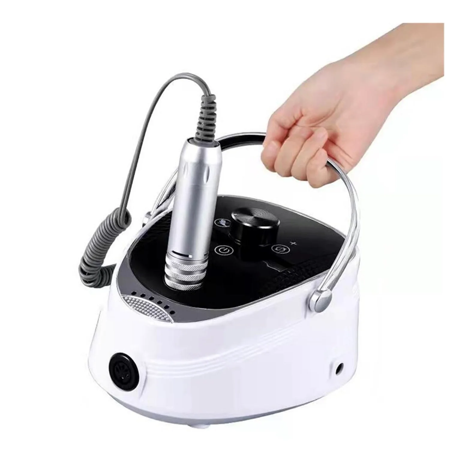 Elektryczna frezarka do paznokci, Akumulatorowa wiertarka do paznokci, żel 35000 RPM, przenośna frezarka Manicure do treningu i użytku domowego(Wit)