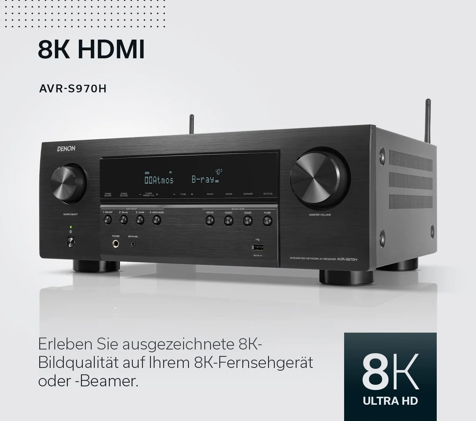 Denon AVR-S970H Odbiormk Av, Czarny, 2 Kanały