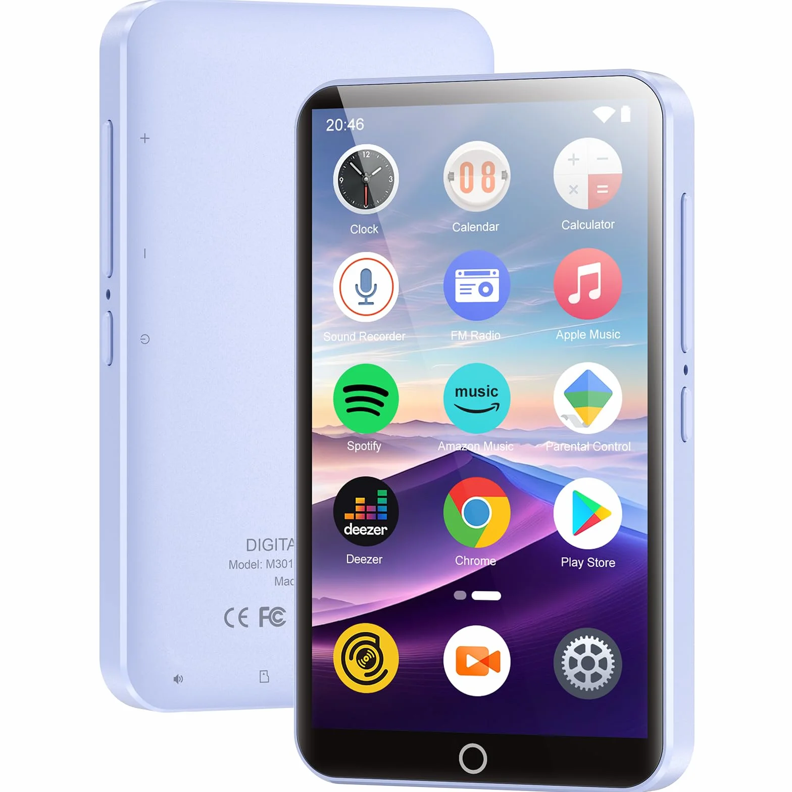 96GB odtwarzacz MP3 z Bluetooth i WiFi, 4.02-calowy ekran dotykowy MP3 MP4, przenośny odtwarzacz MP3 z Androidem z Spotify, Audible, Amazon Music, Deezer, odtwarzacz muzyki HiFi z głośnikiem, radio FM