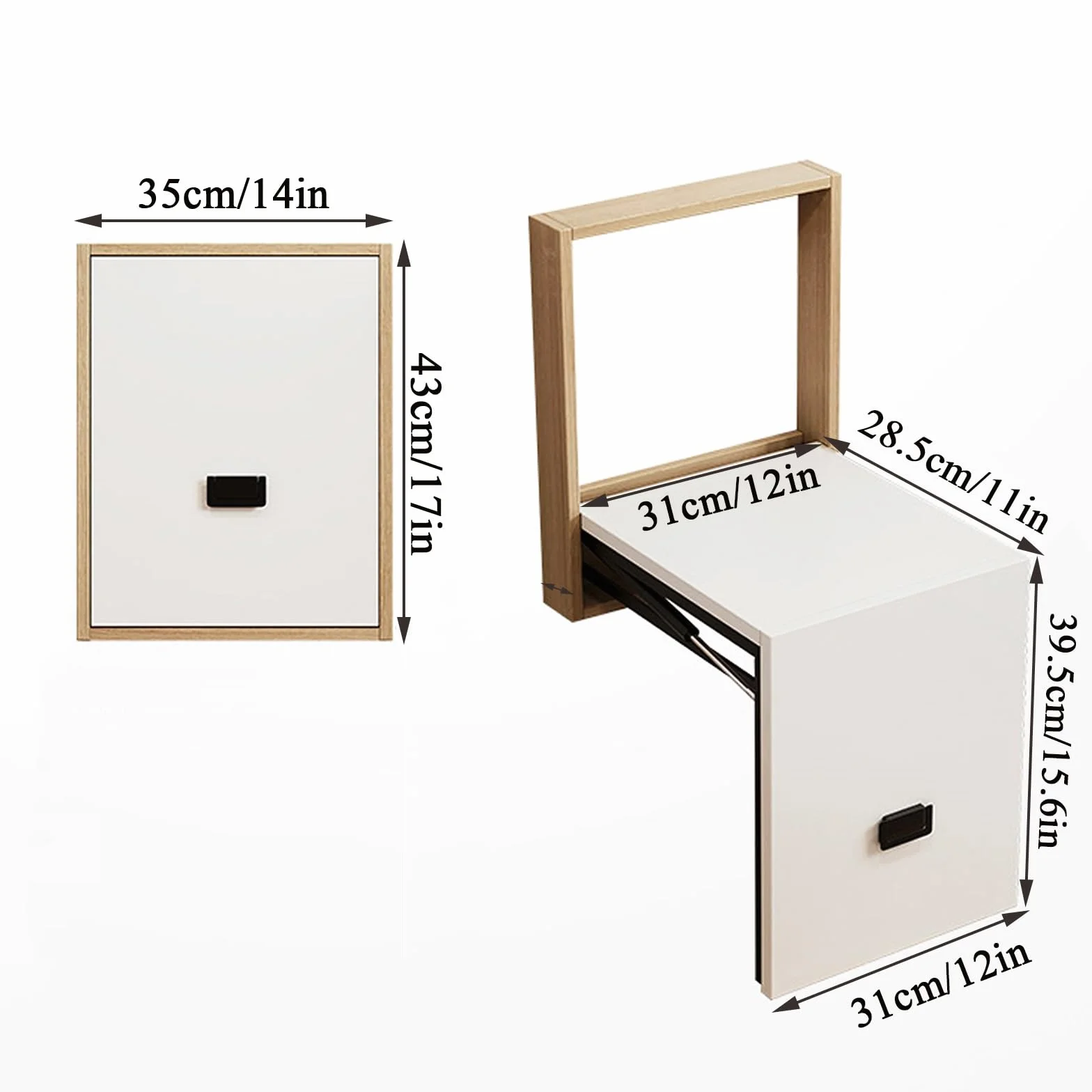 Wall Mounted Folding Step Stool, Space Saving Solid Footstool for Balcony Living Room
