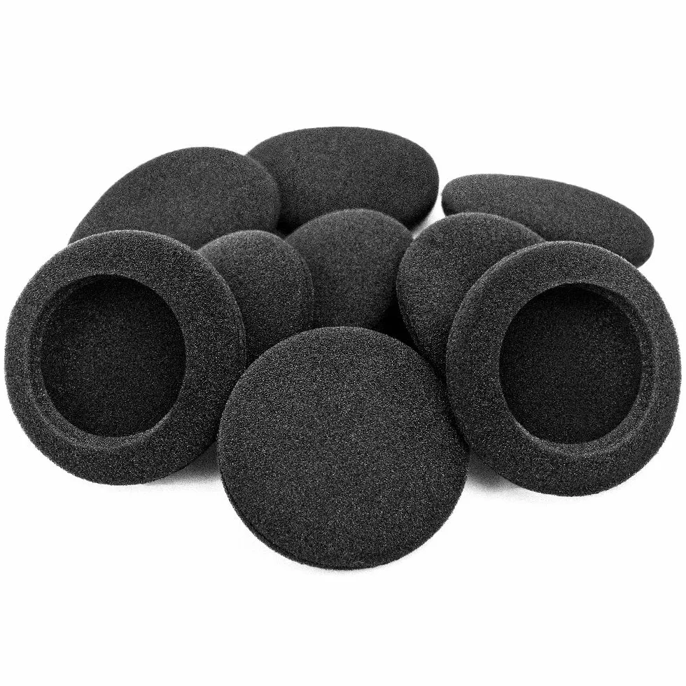 Ganbary 10 sztuk piankowe wkładki douszne wymienne nauszniki gąbki poduszki do słuchawek, rozmiar 50 mm, czarne
