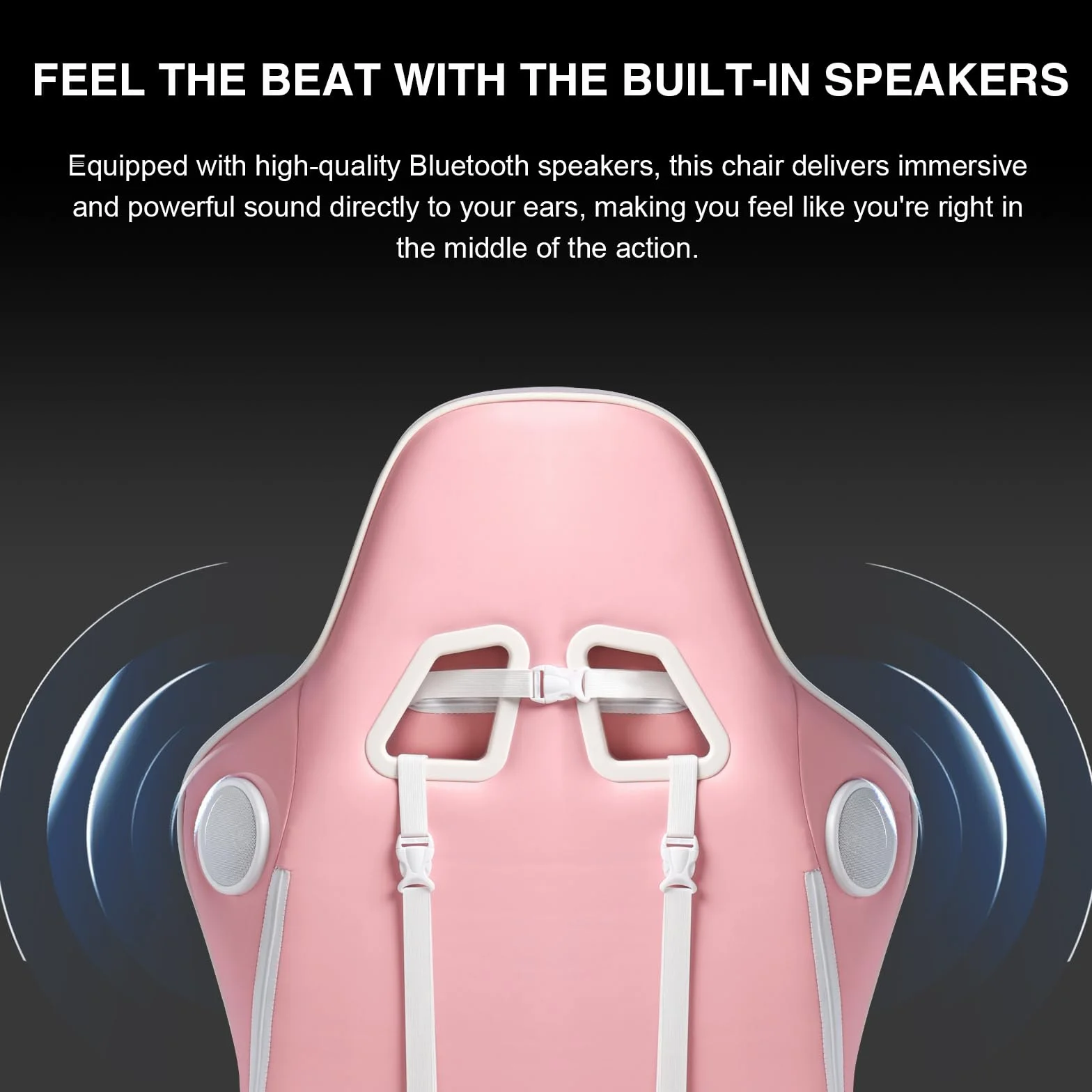 GTPLAYER Fotel gamingowy z podnóżkiem, głośnik Bluetooth, ergonomiczne krzesło biurowe